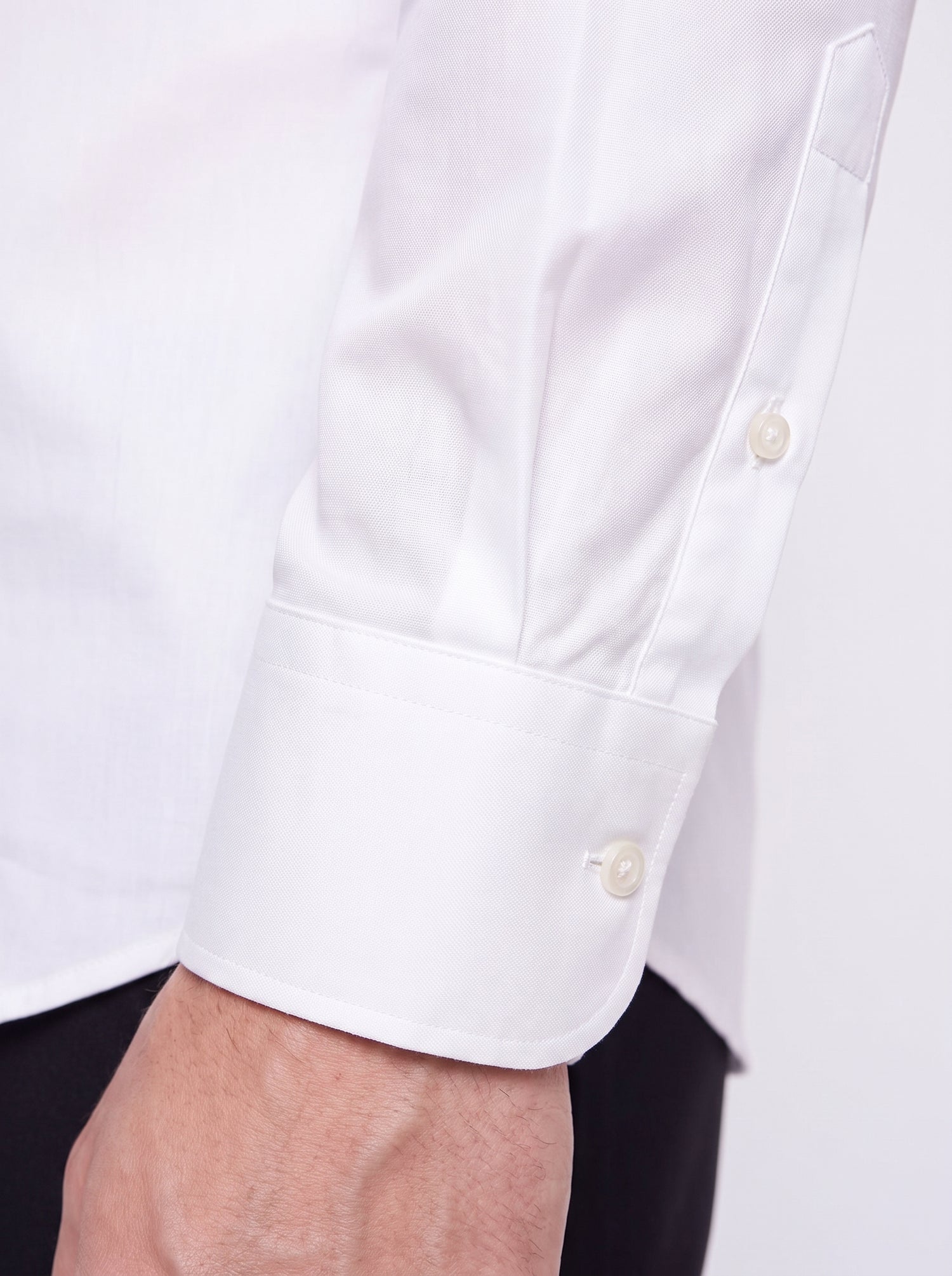 Camicia classica in cotone elasticizzato bianco collo francese vestibilità tailor