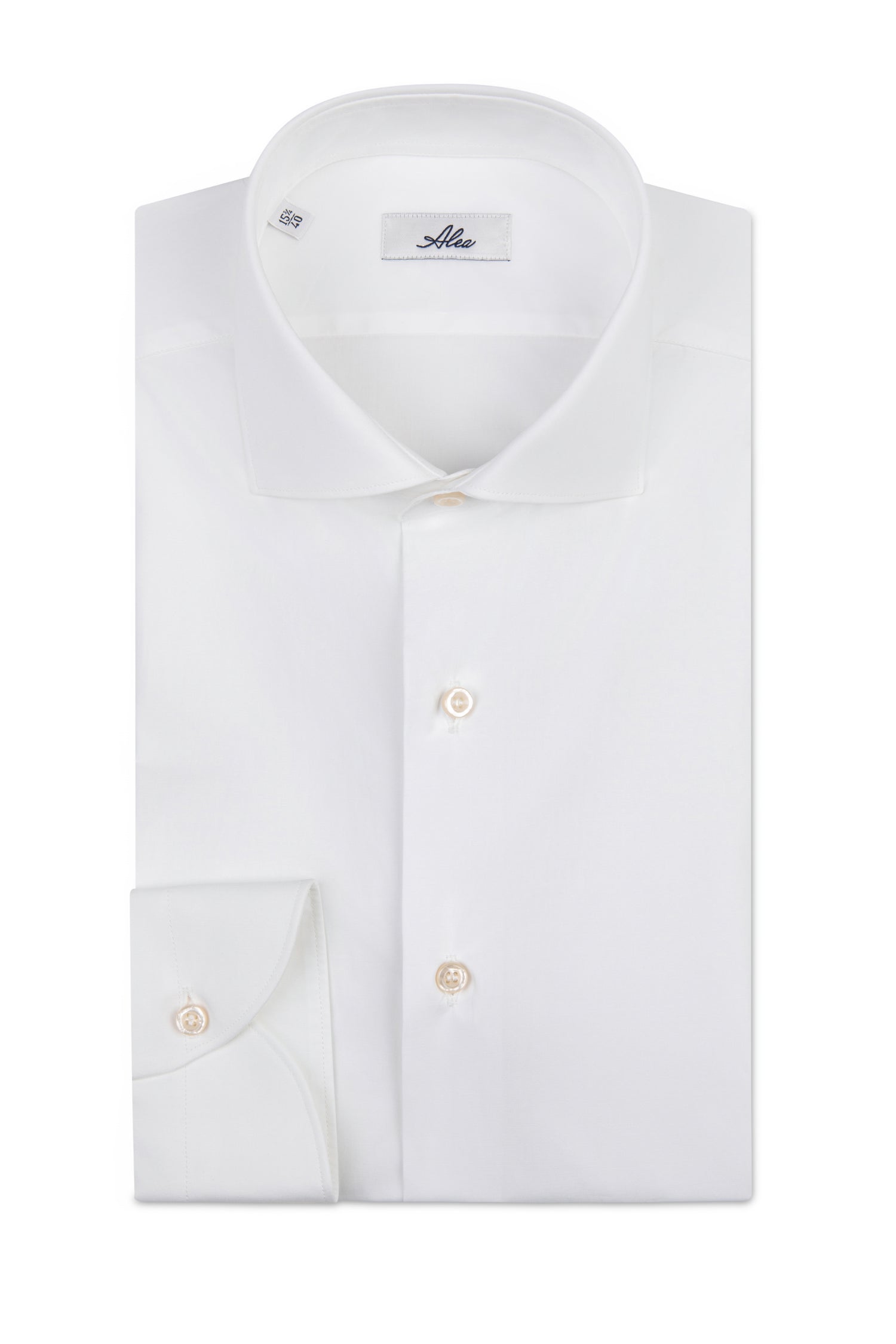 Camicia classica in cotone elasticizzato bianco collo francese vestibilità tailor