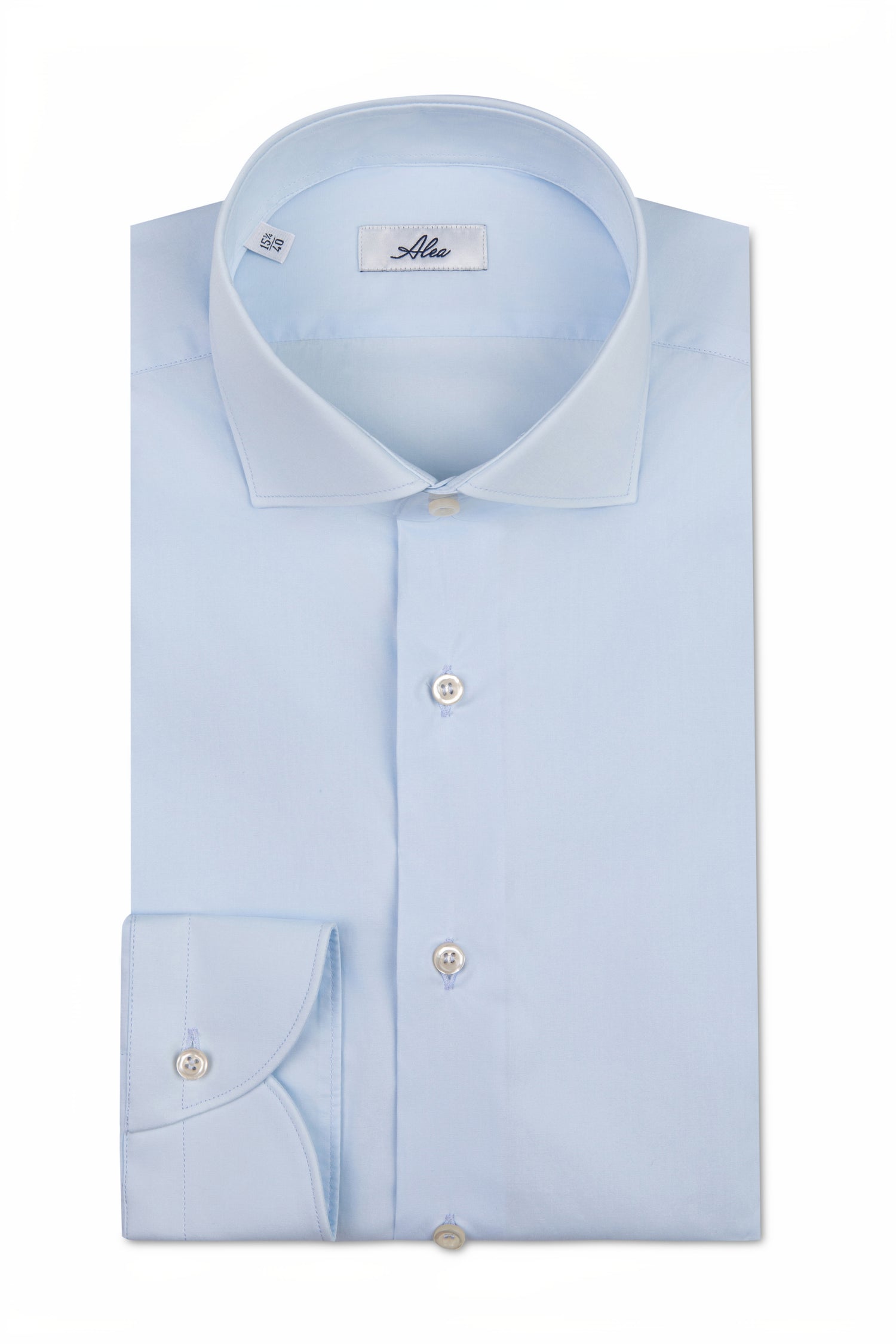 Camicia classica in cotone elasticizzato celeste collo francese vestibilità tailor