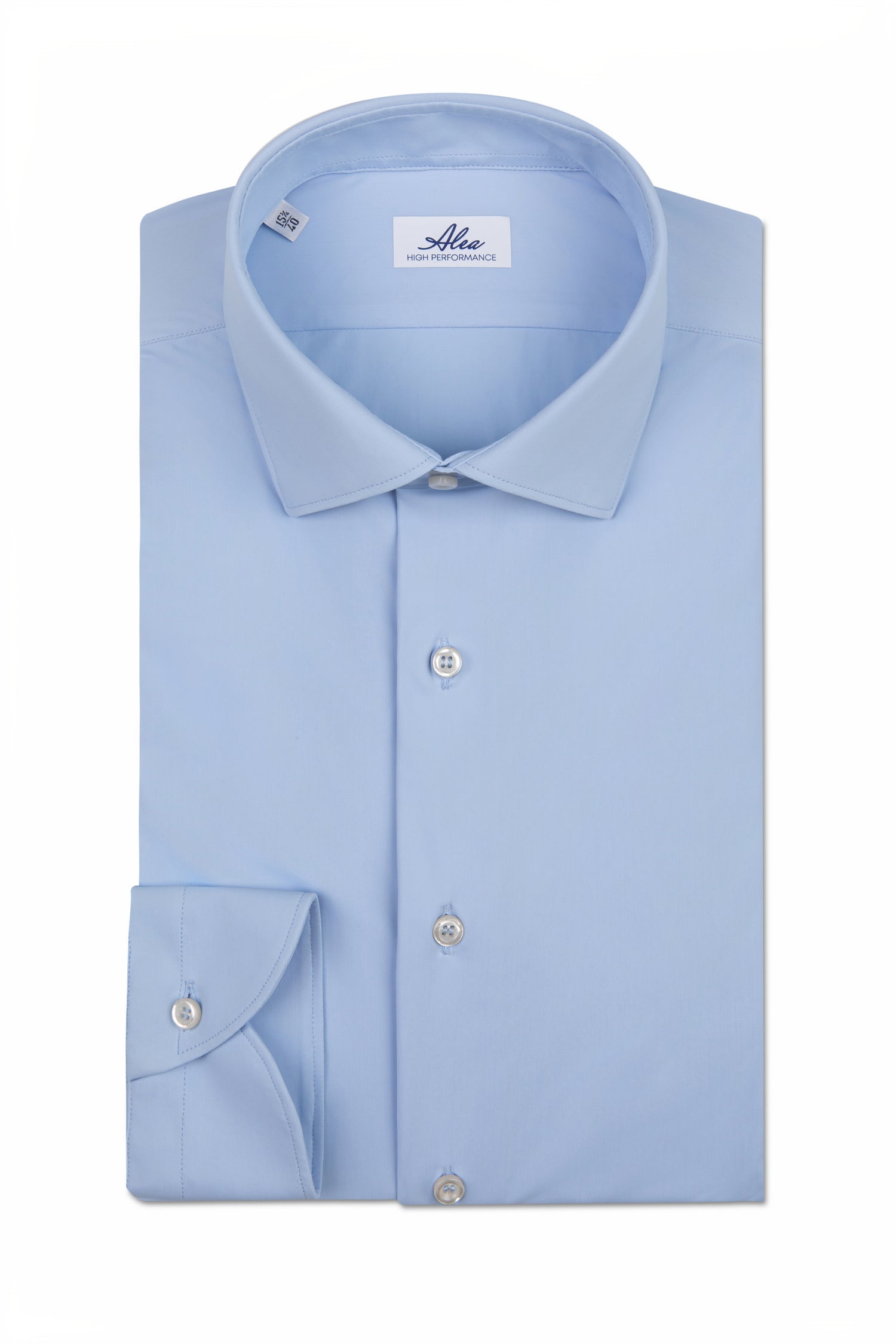 Camisa de hombre de tejido técnico sin planchado azul claro