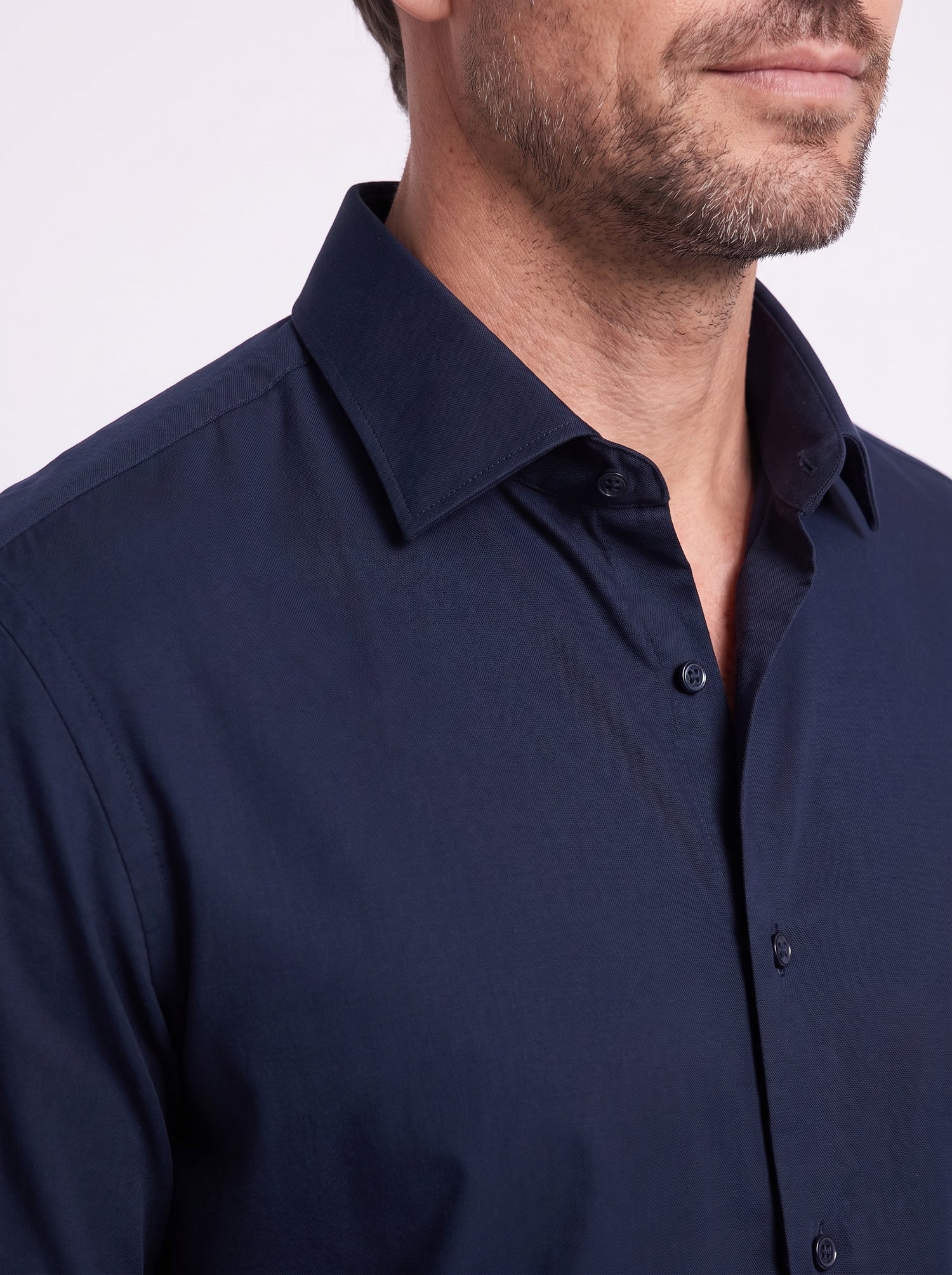 Camicia tessuto tecnico no stiro blu