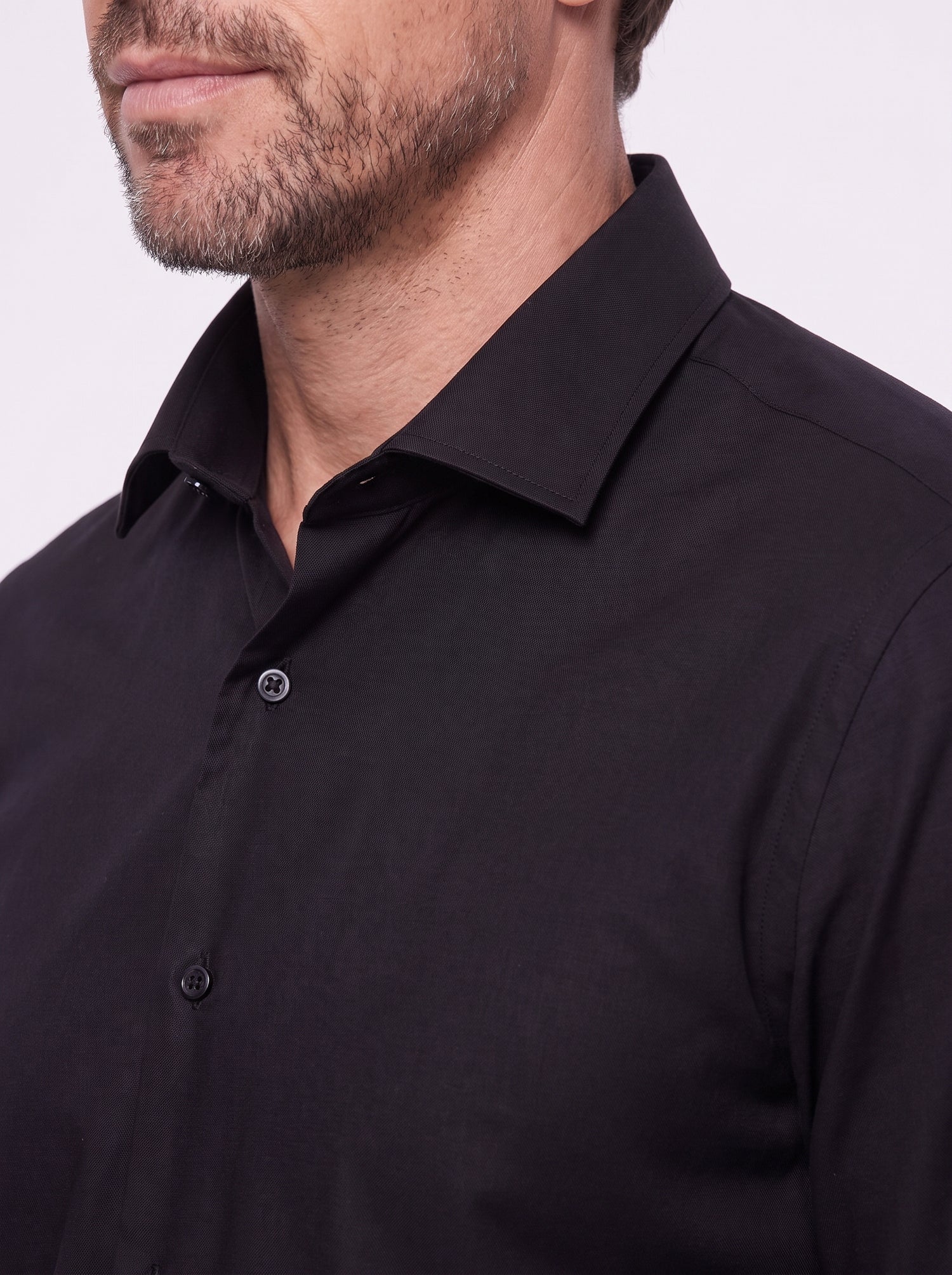 Black technical non-iron shirt