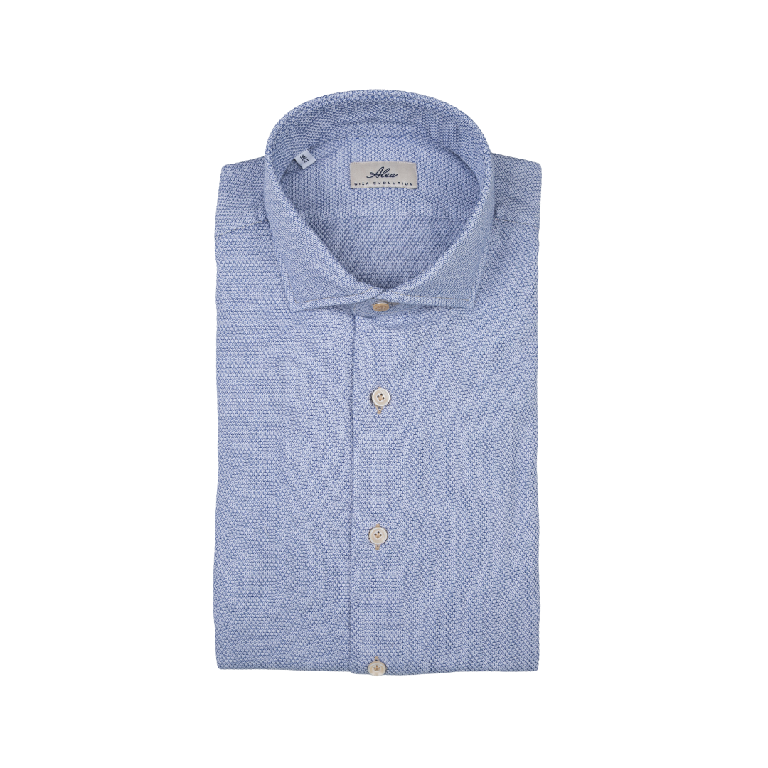 Camicia da uomo Giza Evolution falso unito blue, collo francese