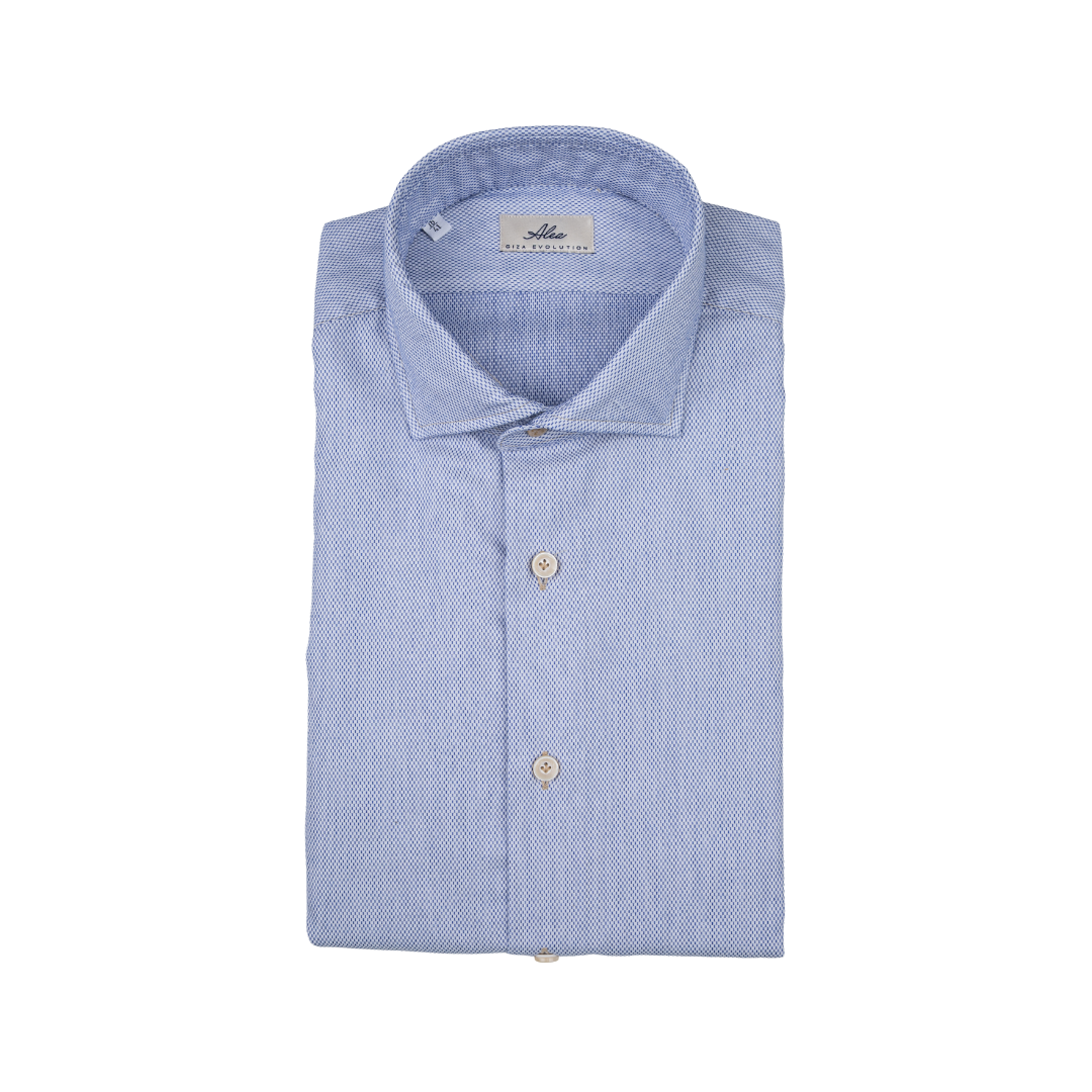 Camicia da uomo Giza Evolution falso unito blue, collo francese