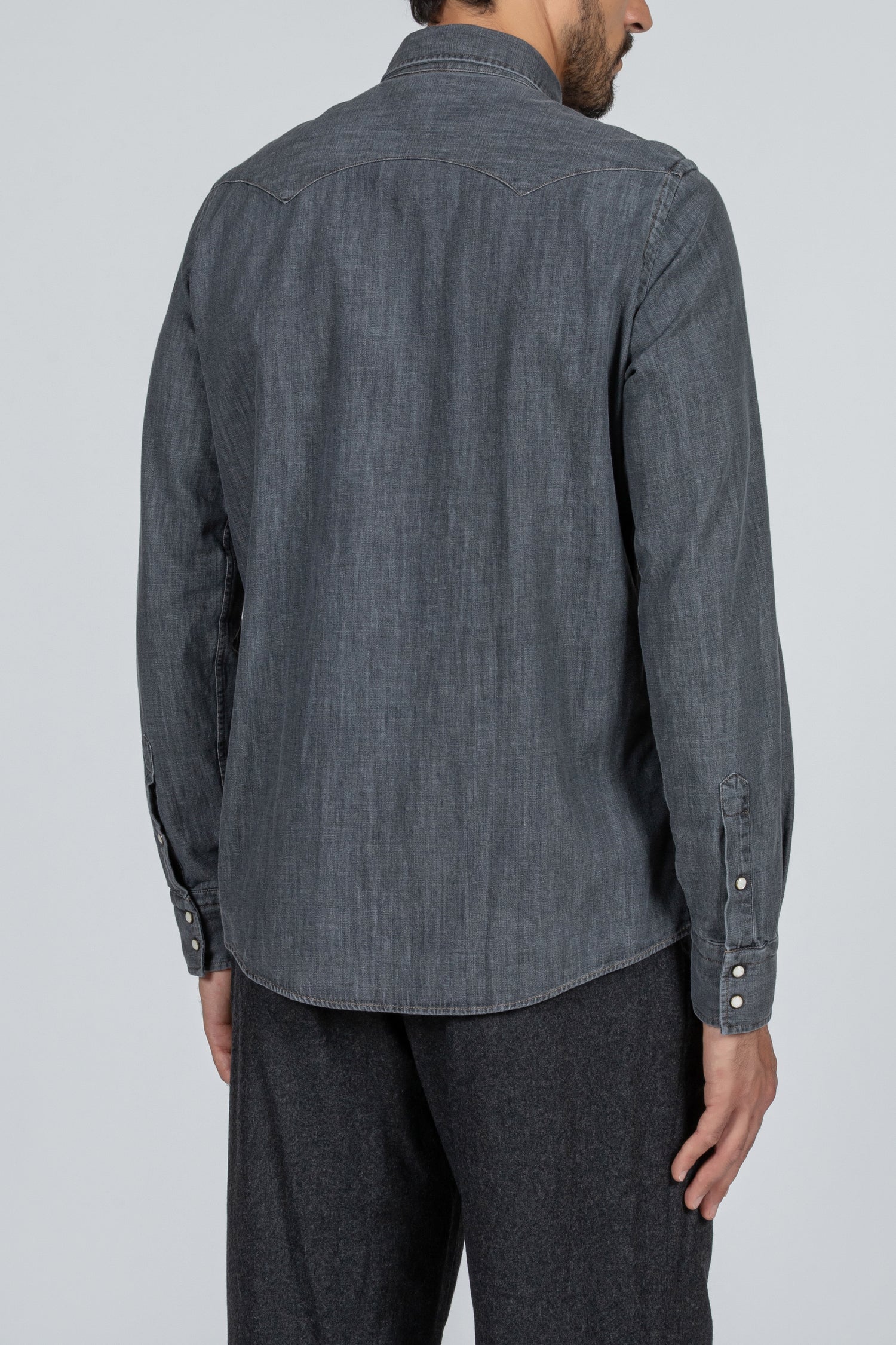 Camicia da uomo texana in tessuto denim