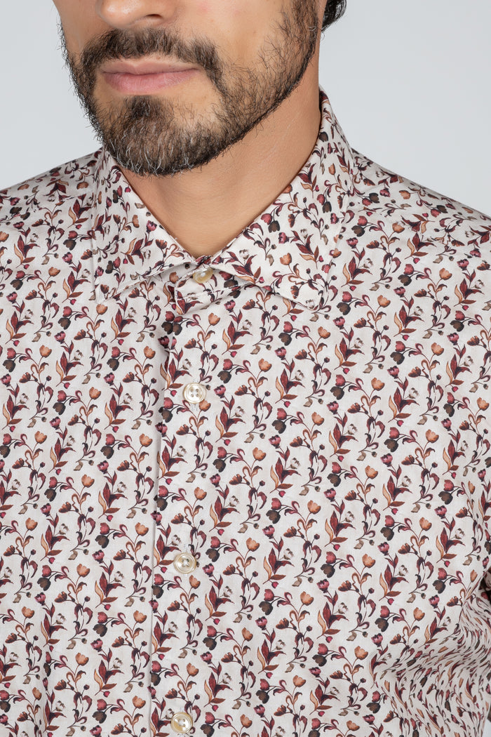 Camisa de hombre de tejido estampado