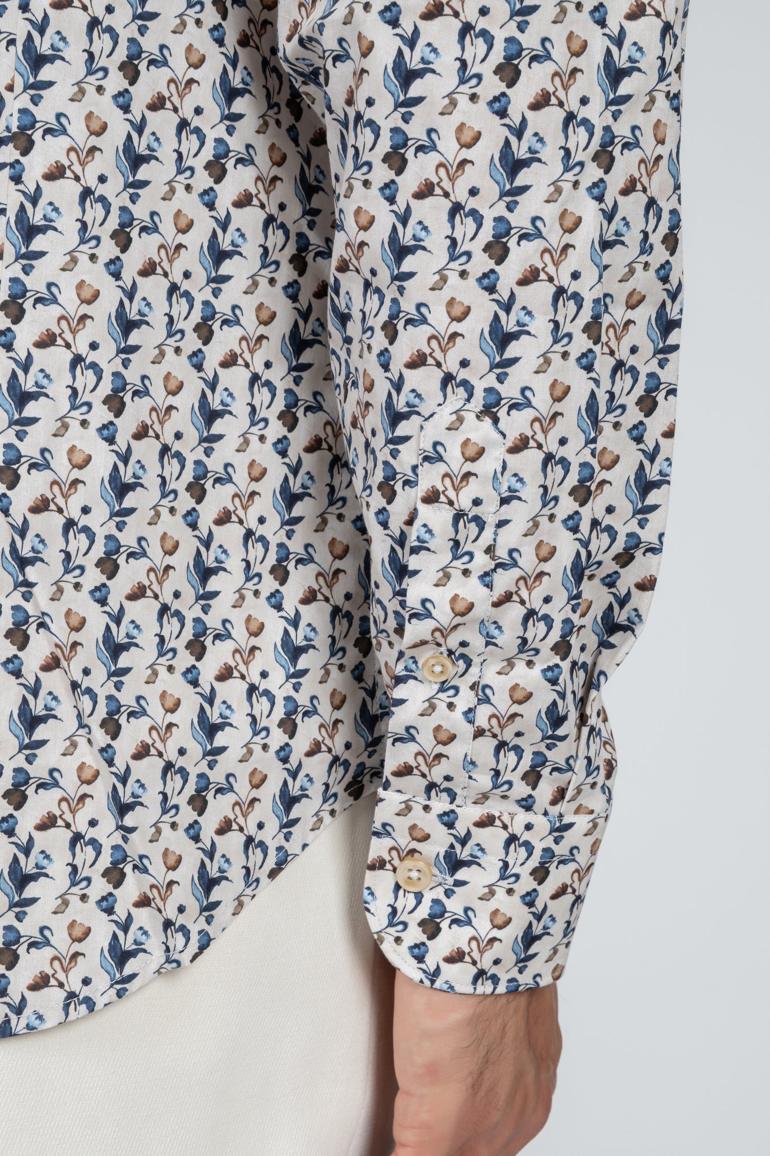 Camicia da uomo in tessuto di cotone con stampa floreale