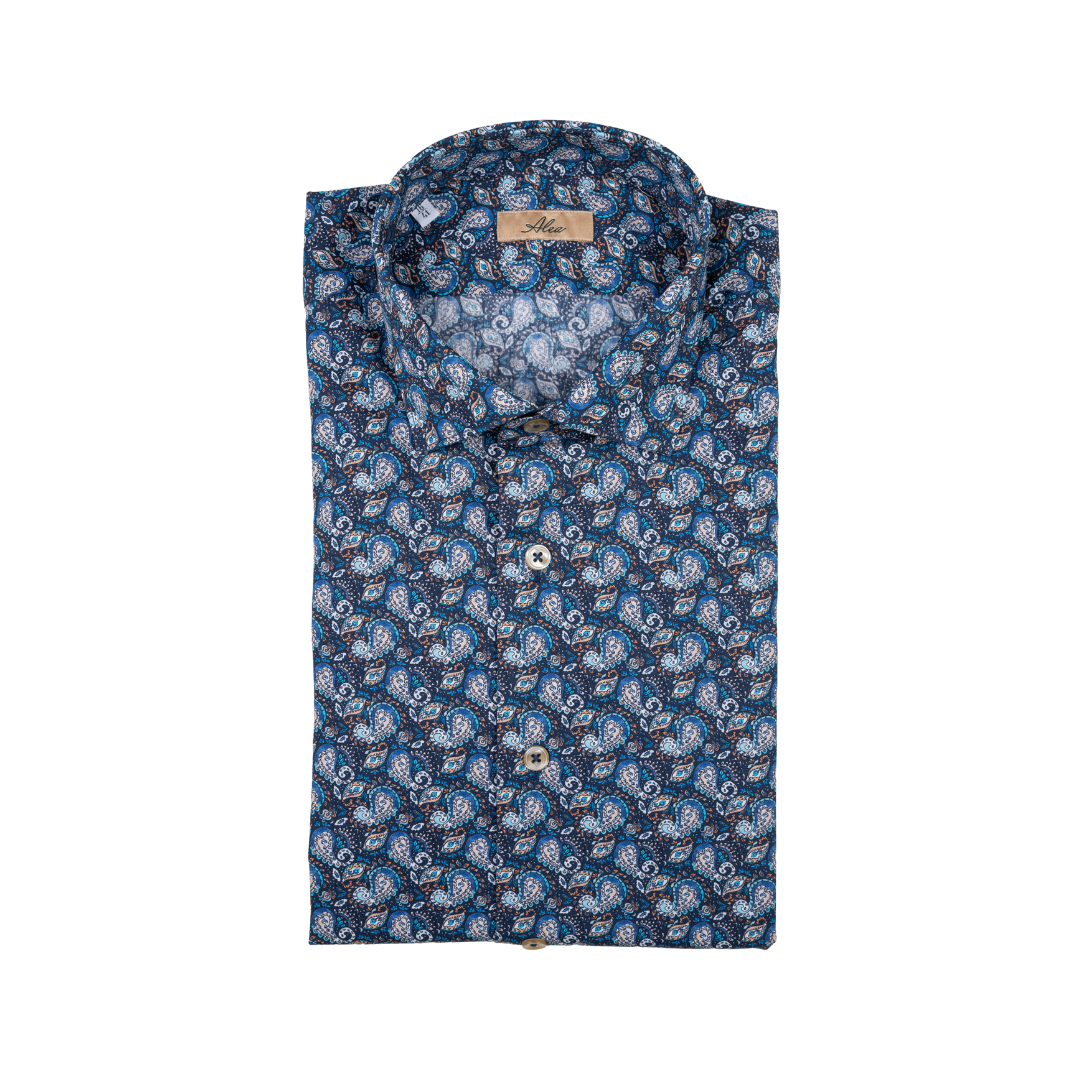 Camicia da uomo in tessuto di cotone con stampa floreale