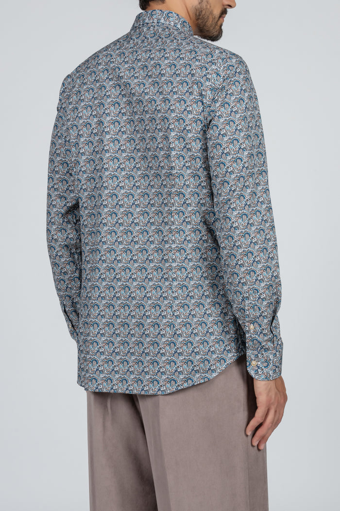 Camisa de hombre de algodón con estampado floral