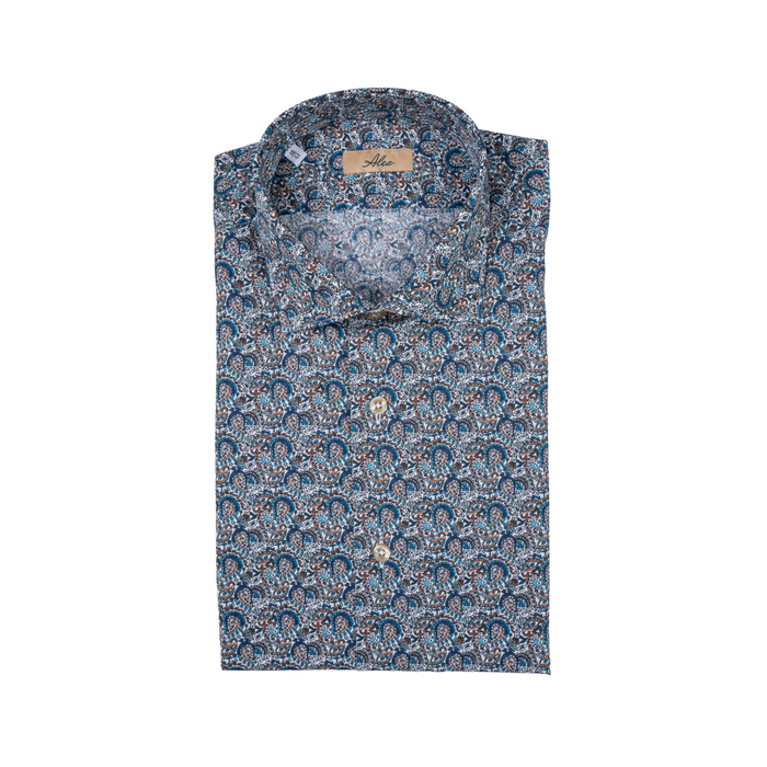 Camisa de hombre de tejido con estampado de diseño cachemir