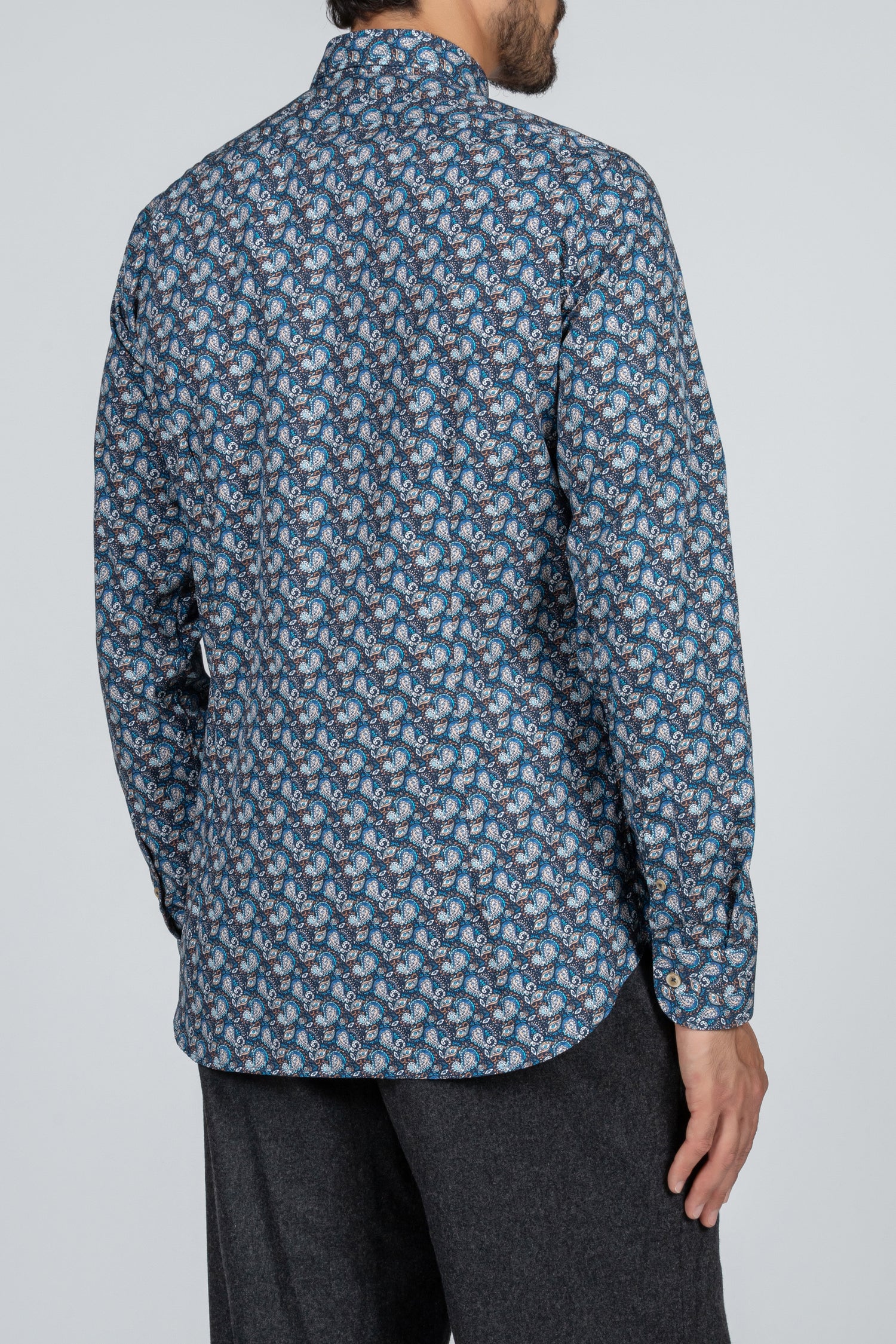 Camicia da uomo in tessuto con stampa disegno cachemire