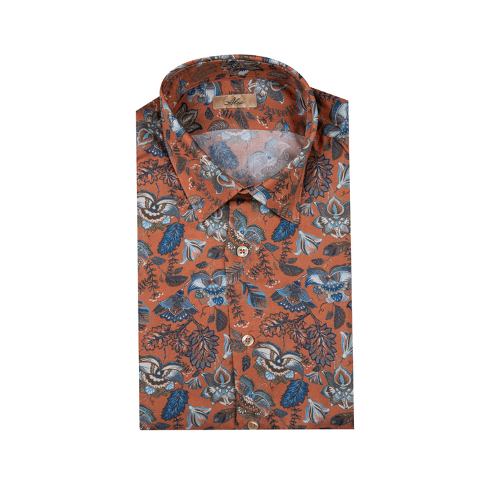 Camisa de hombre de tela con estampado floral
