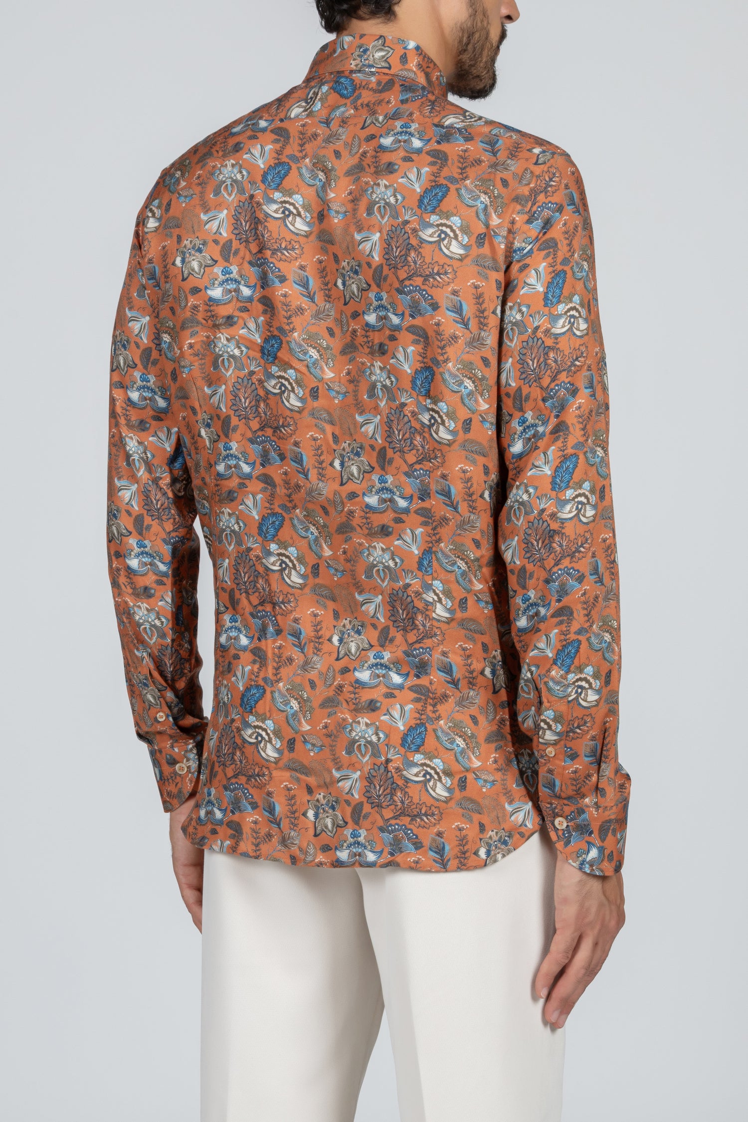 Men's shirt in floral print fabric