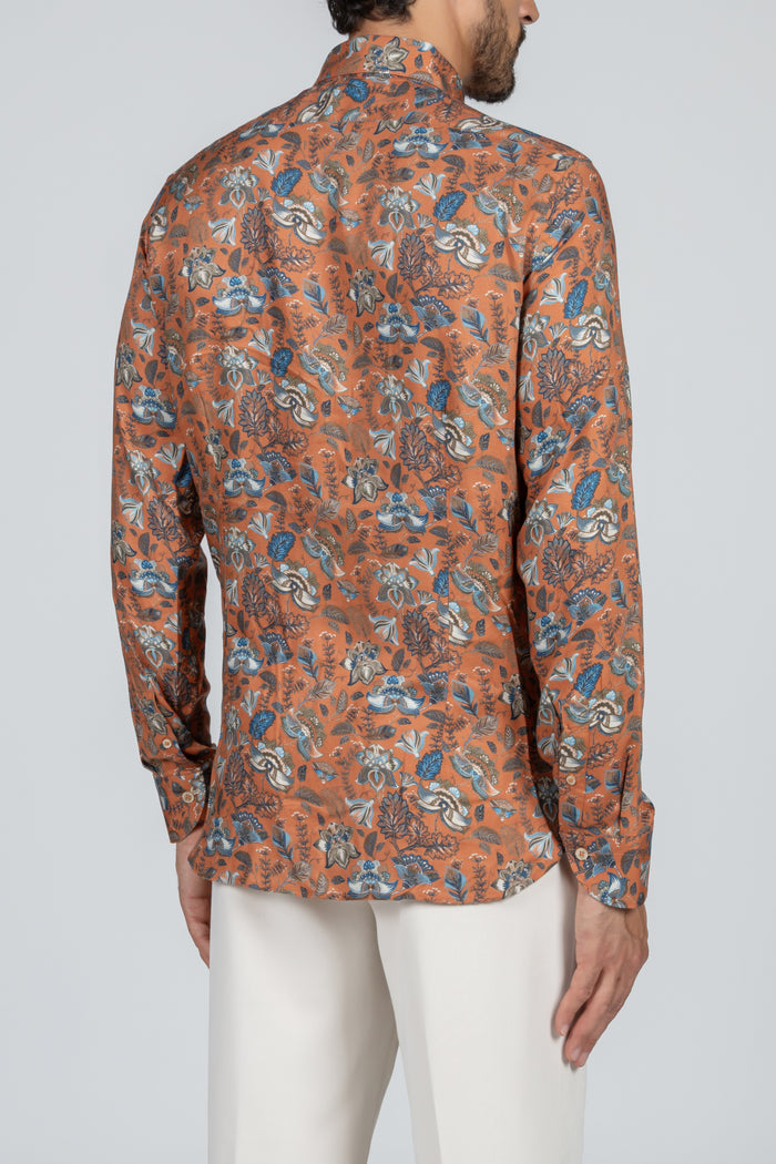 Camisa de hombre de tela con estampado floral