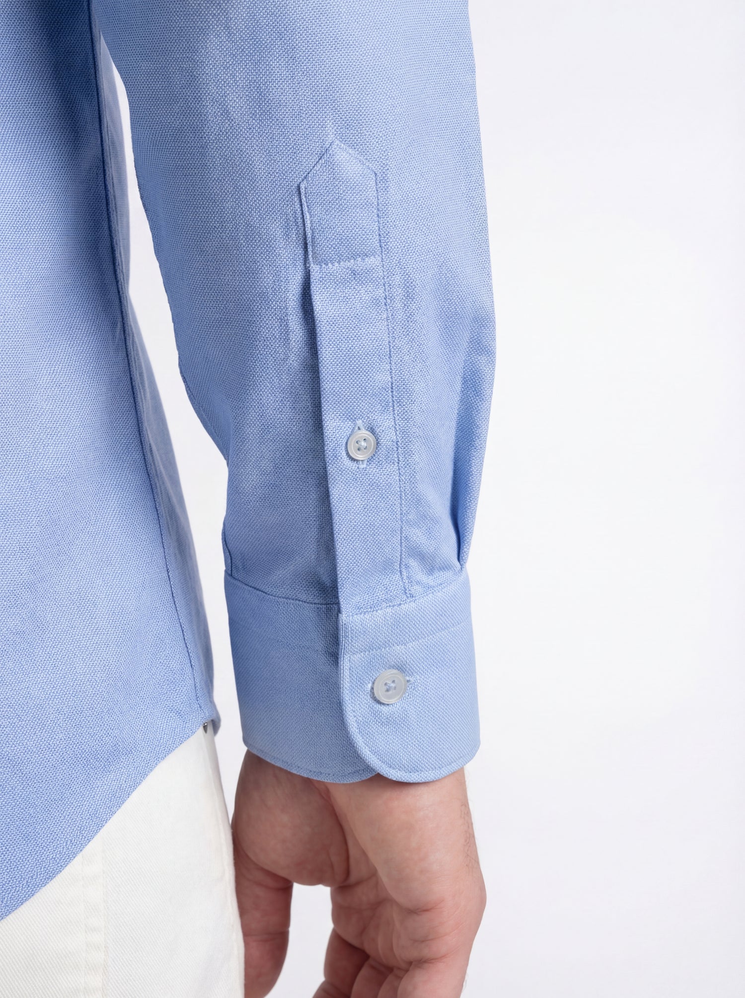 Camicia in tessuto tecnico no stiro azzurra