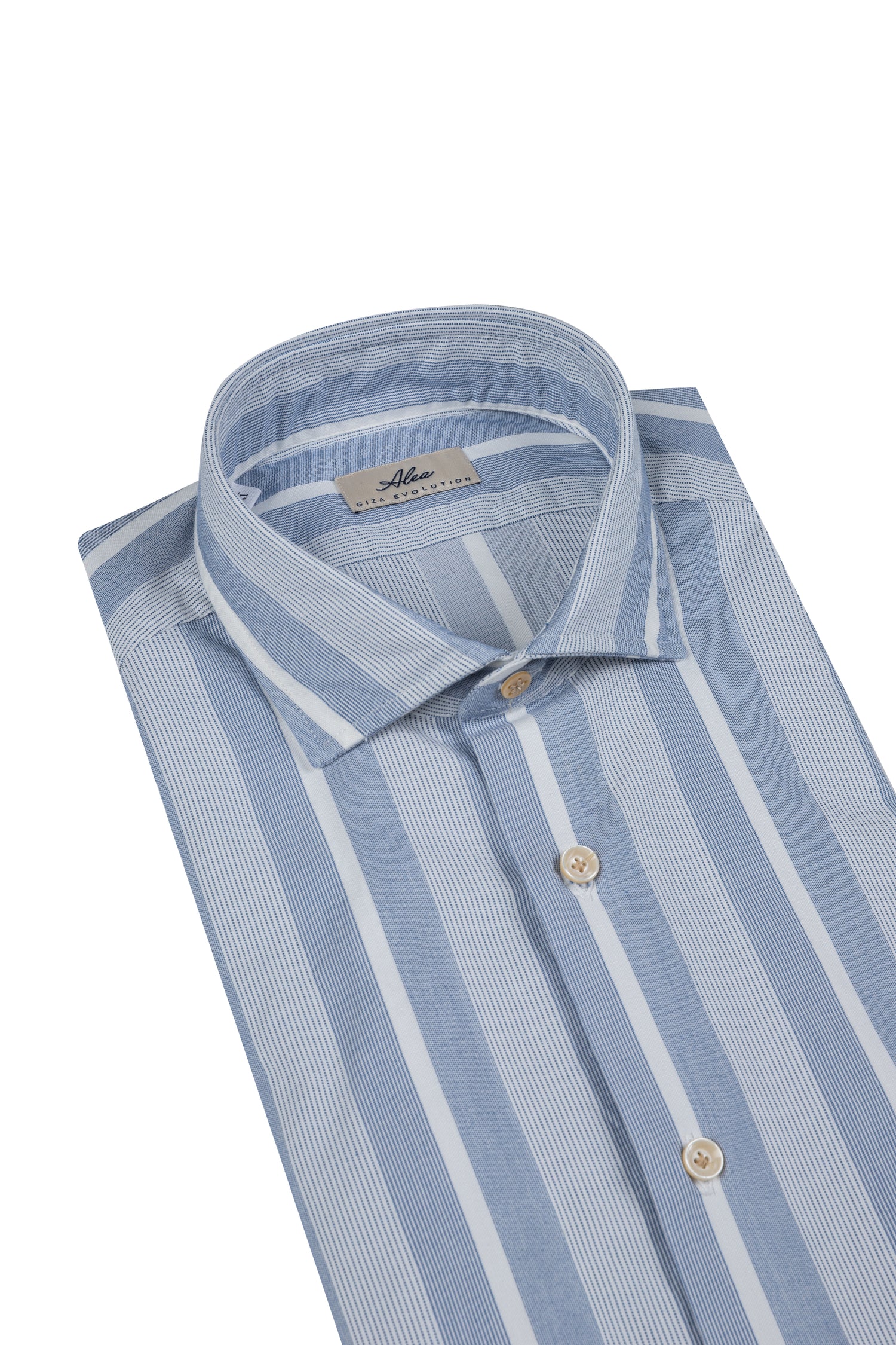 Camicia sportiva in cotone a righe celeste