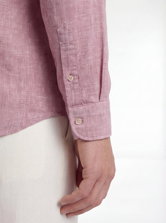 Camisa de lino de color liso