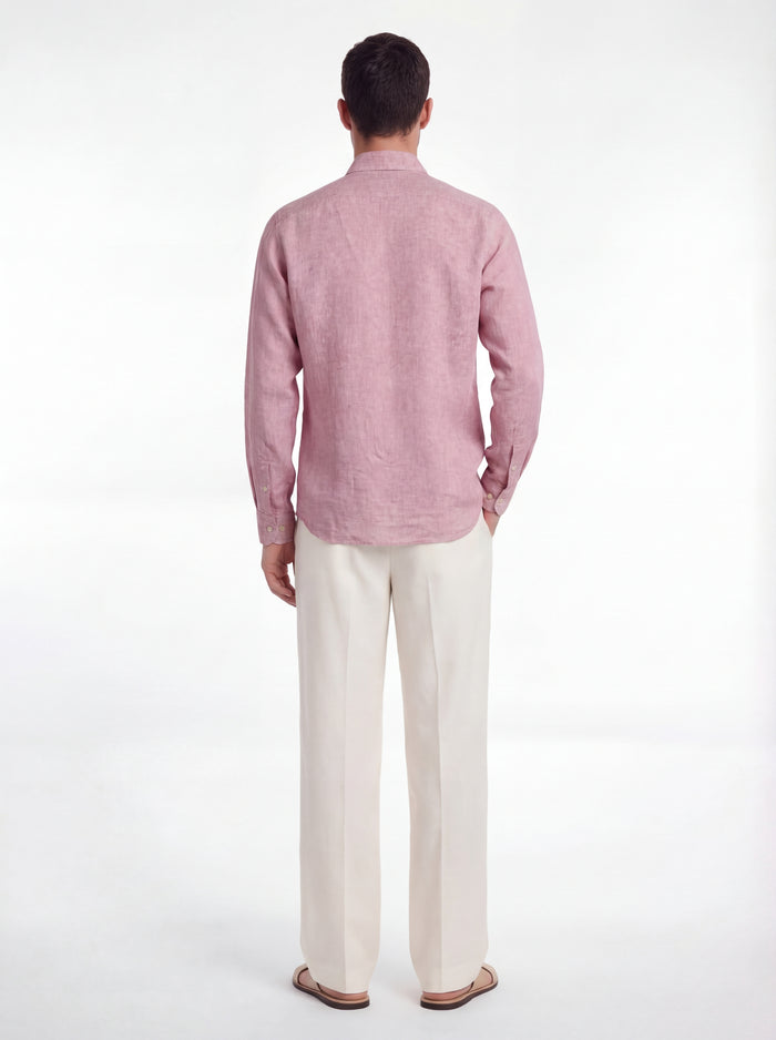 Camisa de lino de color liso
