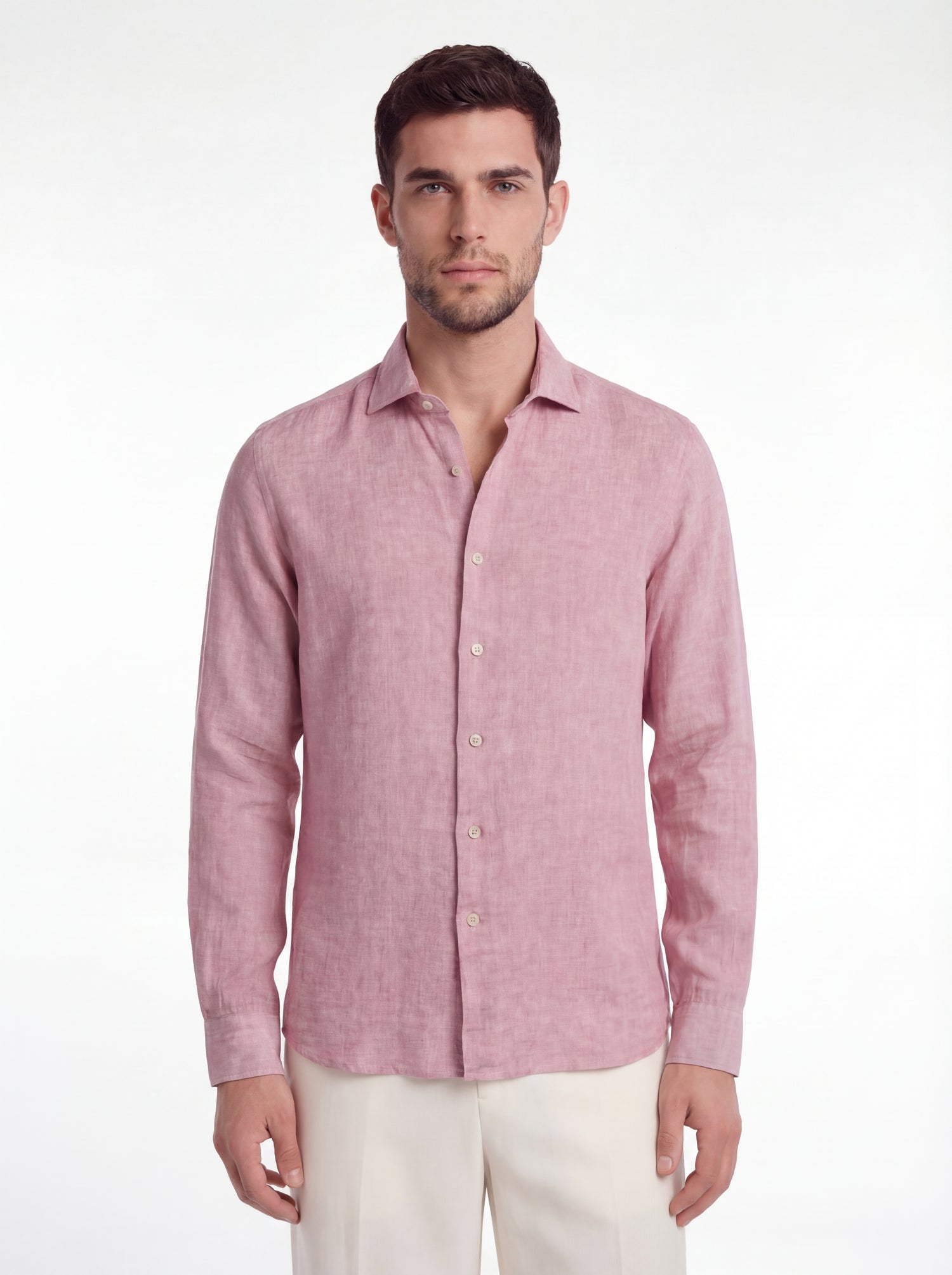 Camicia in lino tinta unita