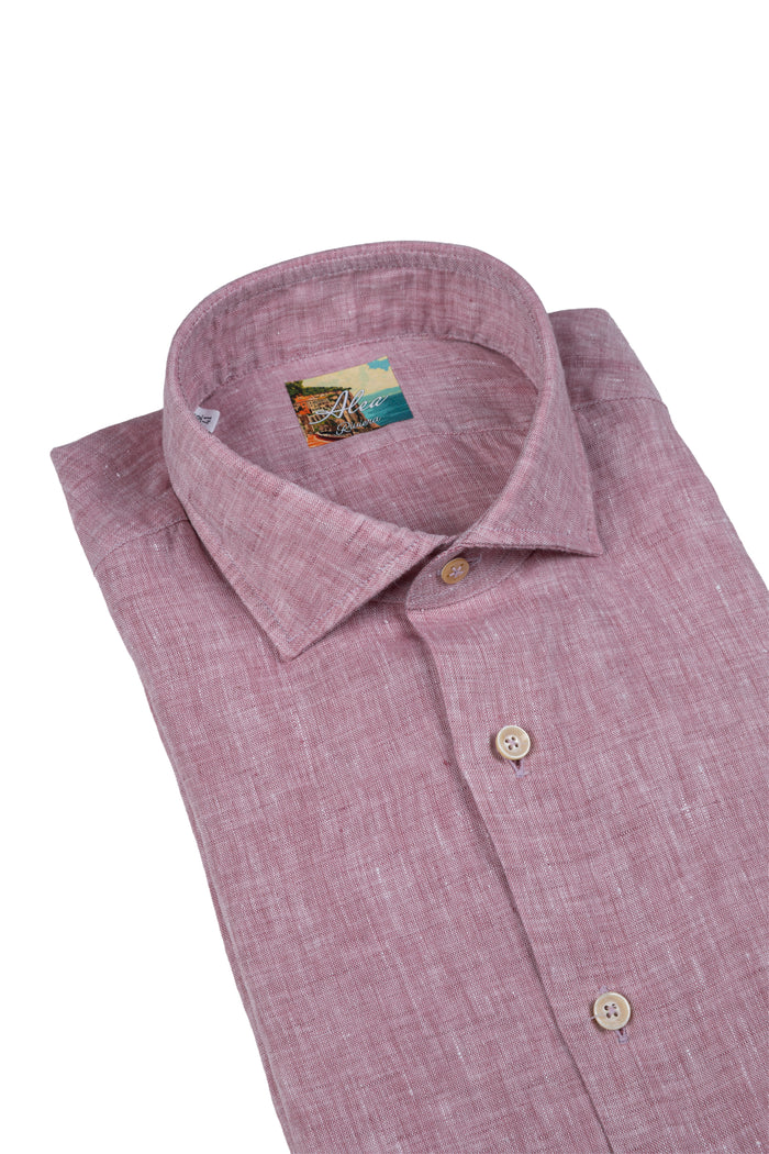 Camisa de lino de color liso
