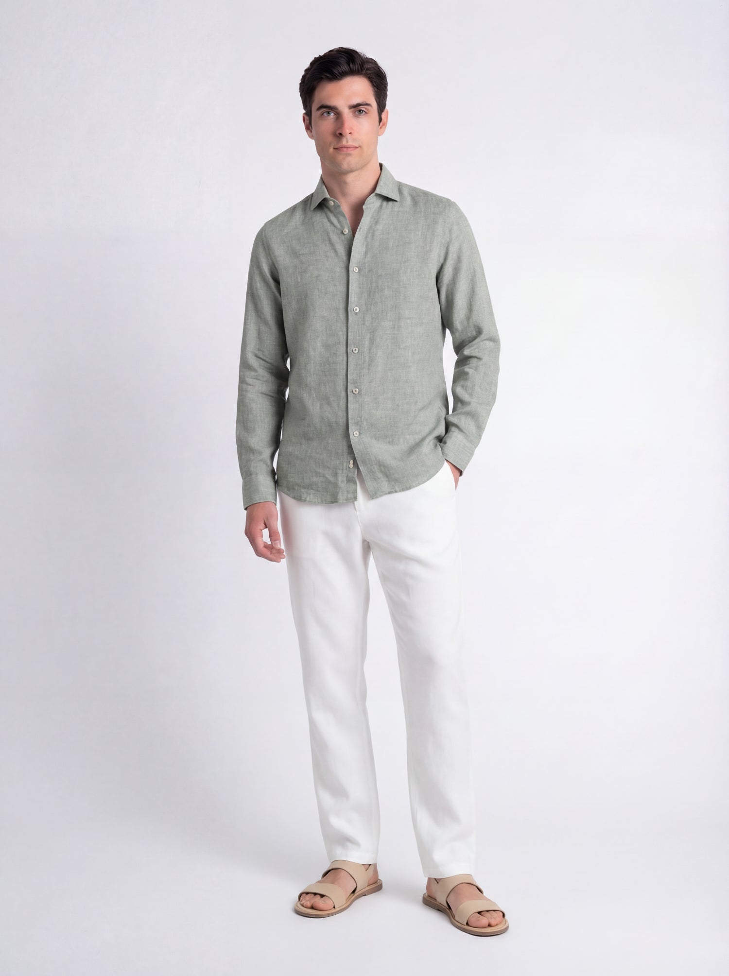 Camicia in lino tinta unita