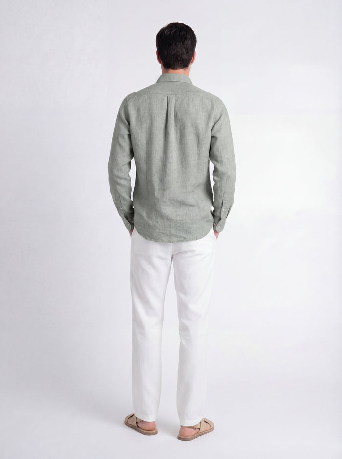 Camisa de lino de color liso