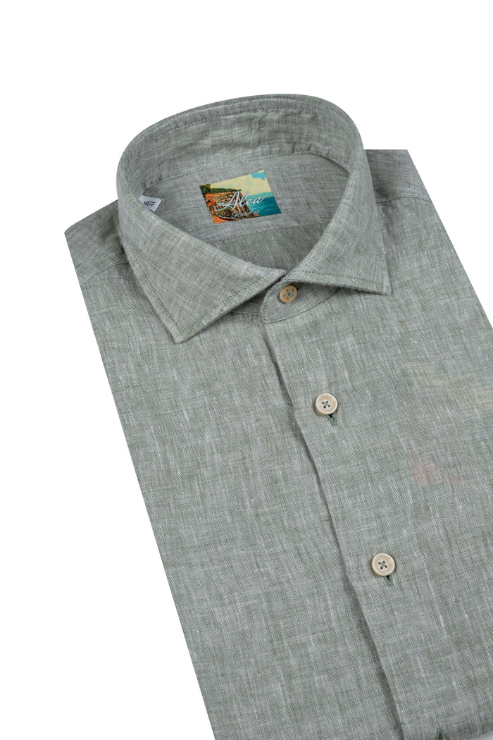 Camisa de lino de color liso