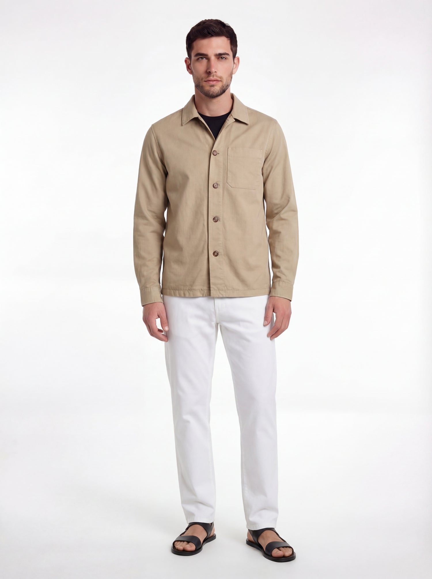 Overshirt lino e cotone tinto capo