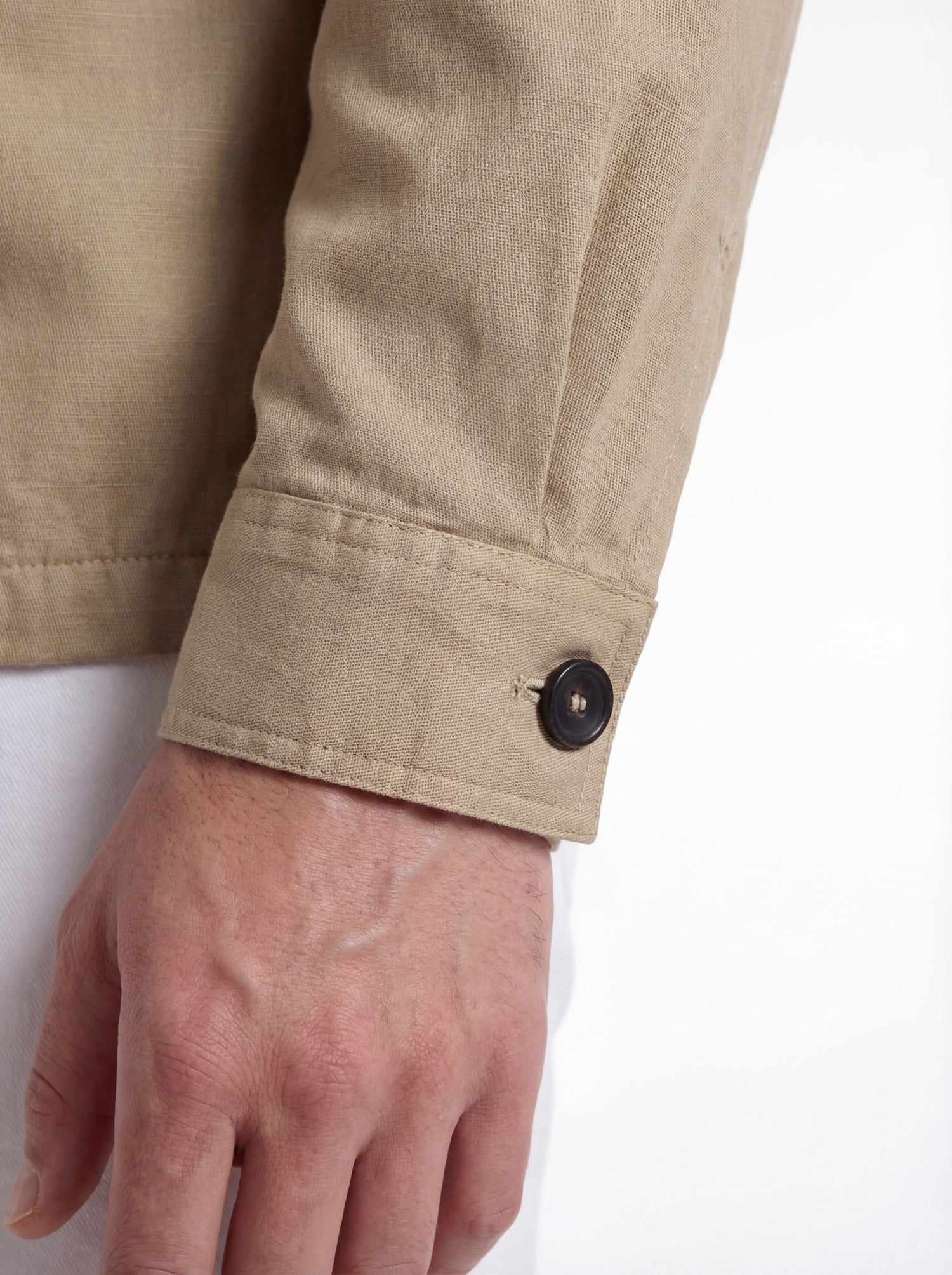 Overshirt lino e cotone tinto capo