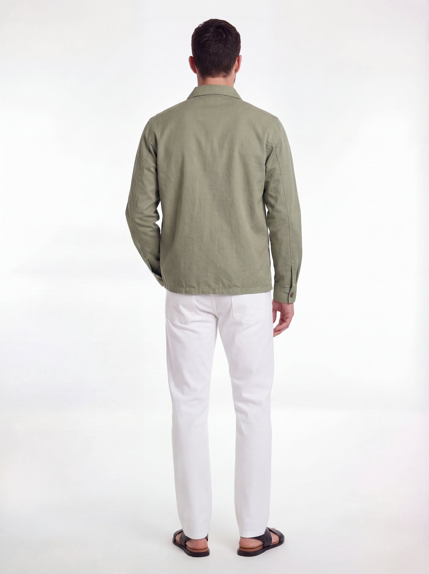Overshirt in lino e cotone tinto capo
