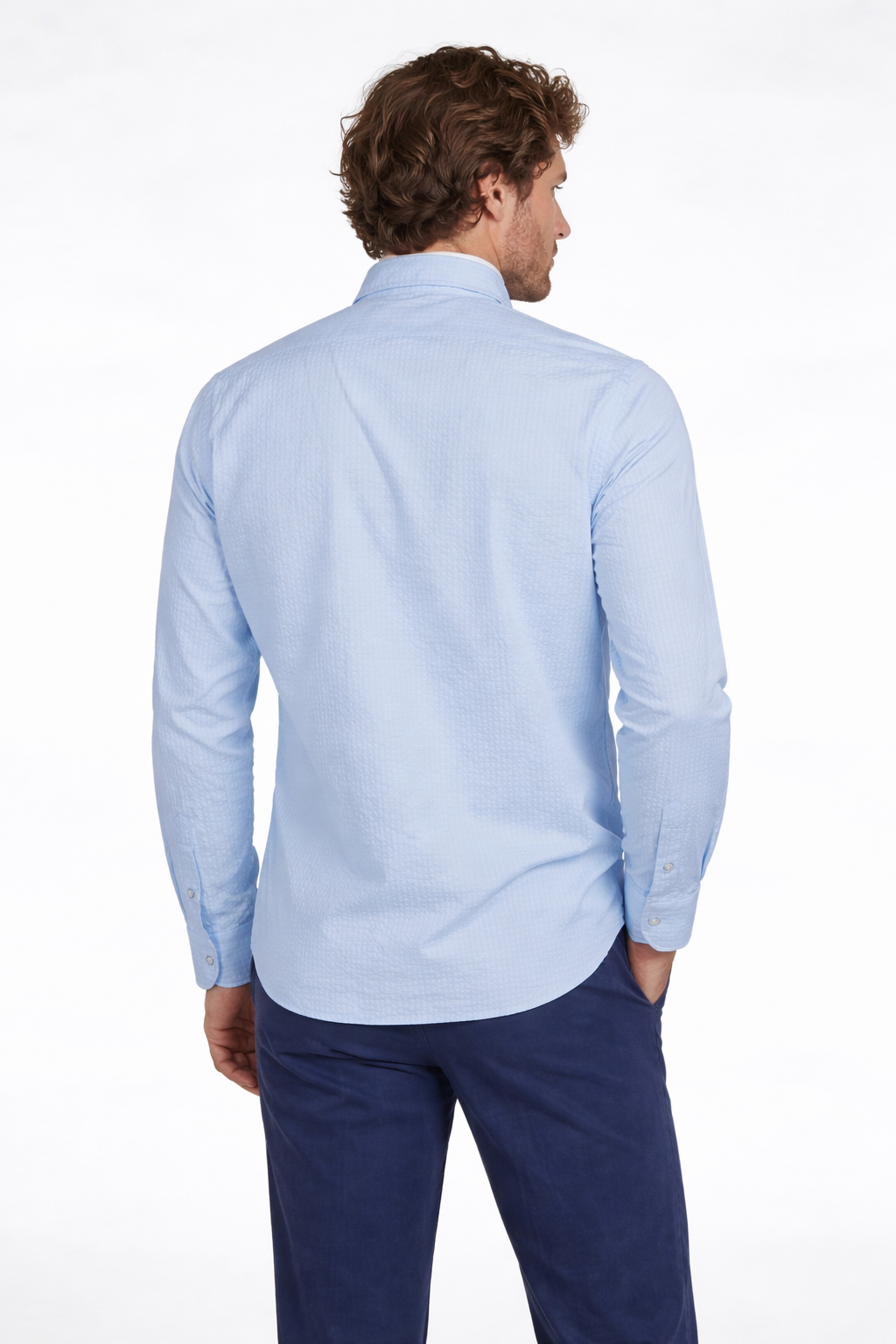 Camicia sportiva tessuto seersucker