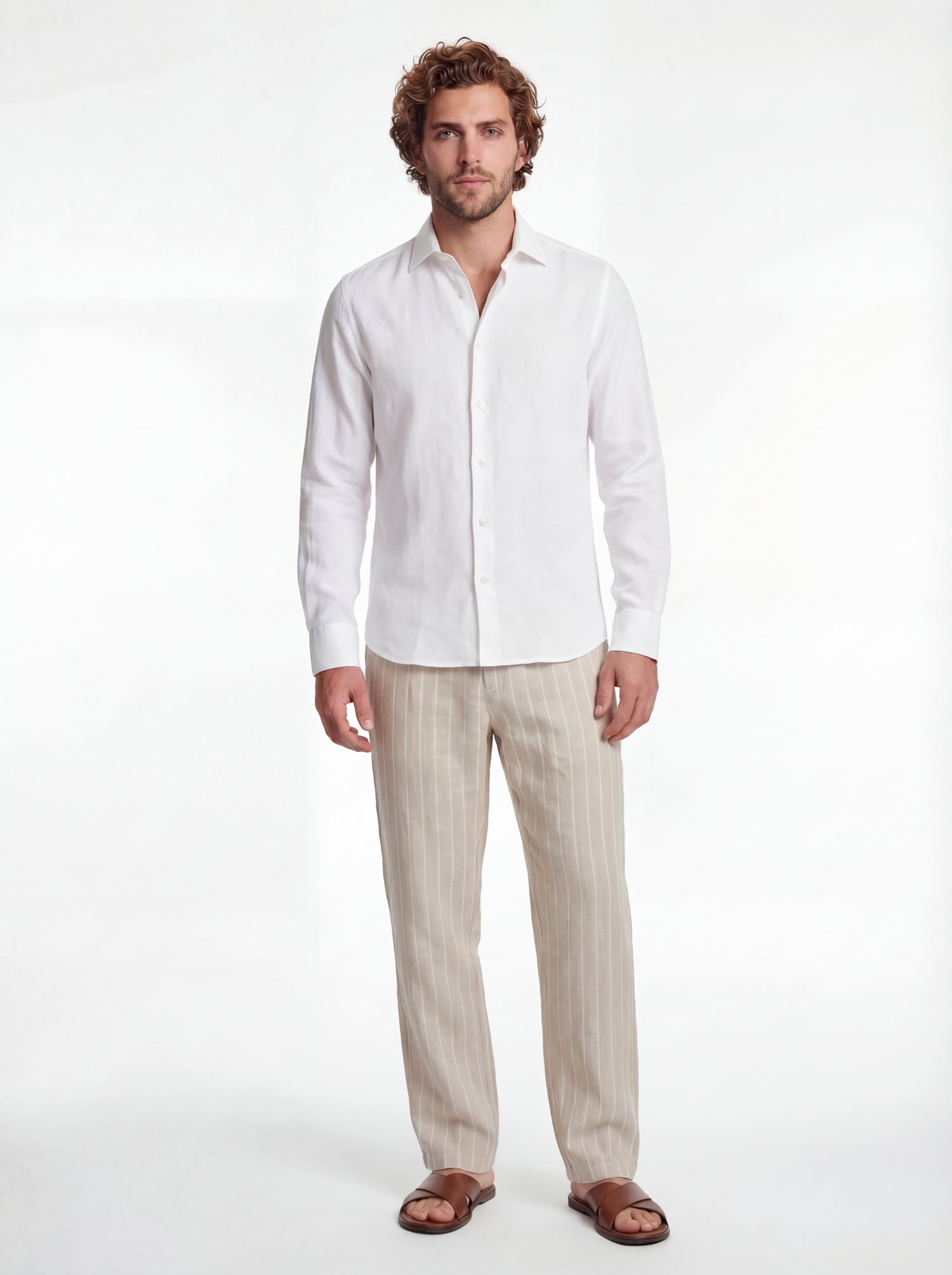 Camicia lino bianco washed