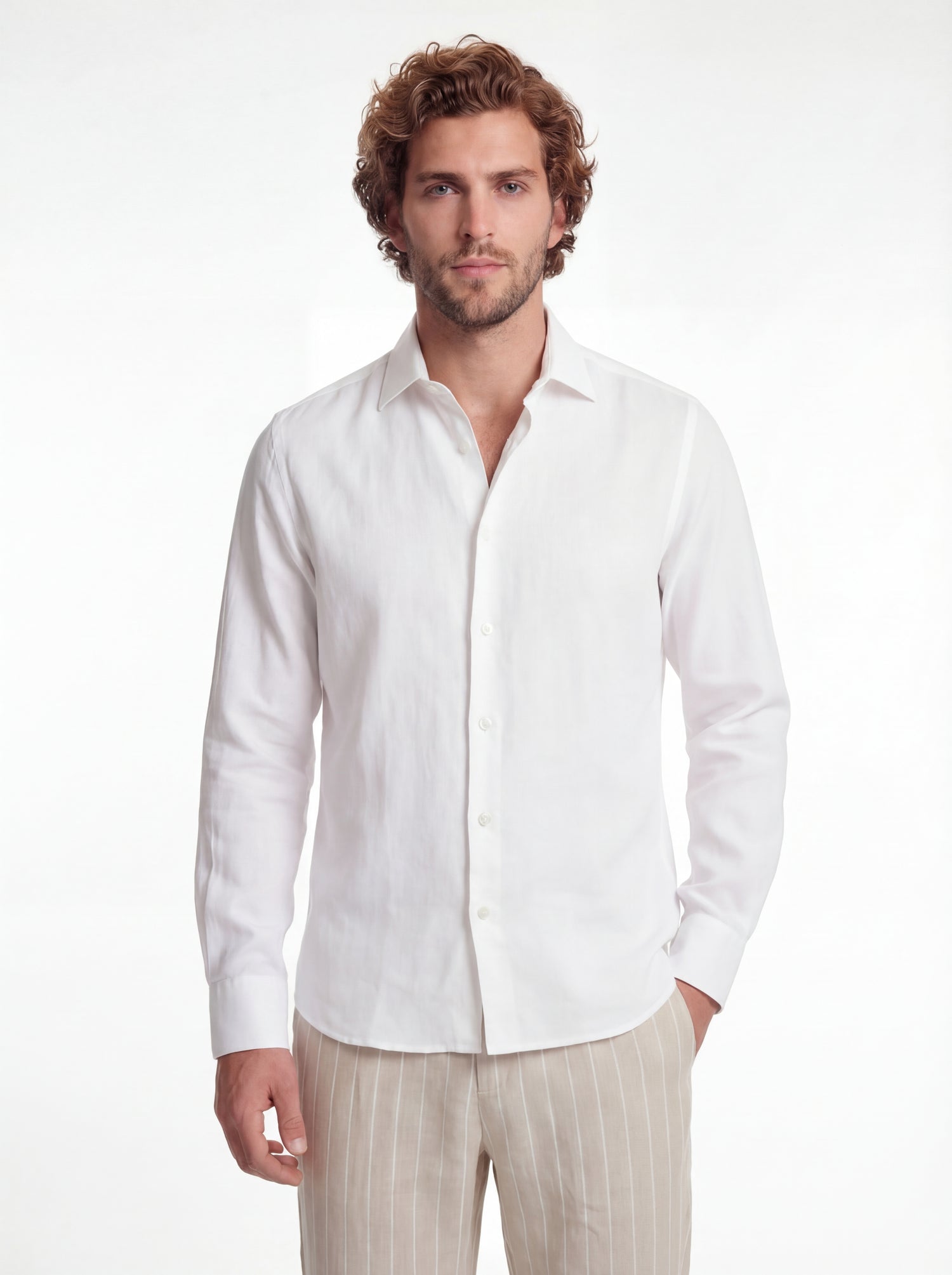 Camicia lino bianco washed