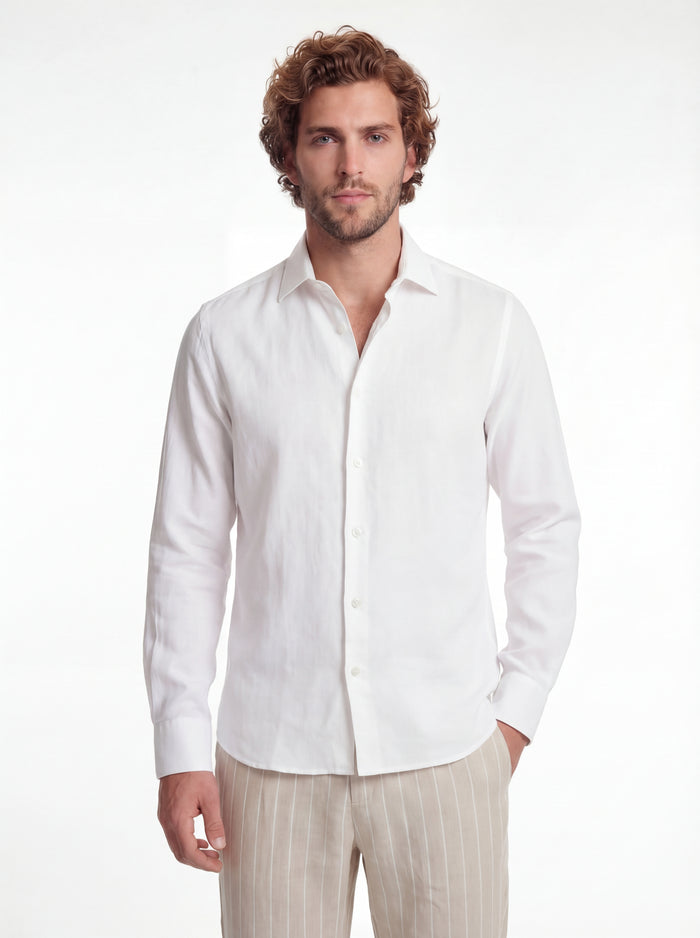 Camisa de lino blanca lavada
