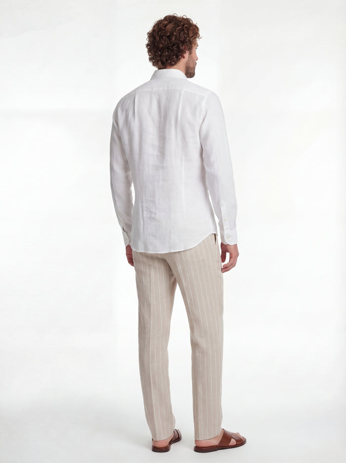 Camisa de lino blanca lavada