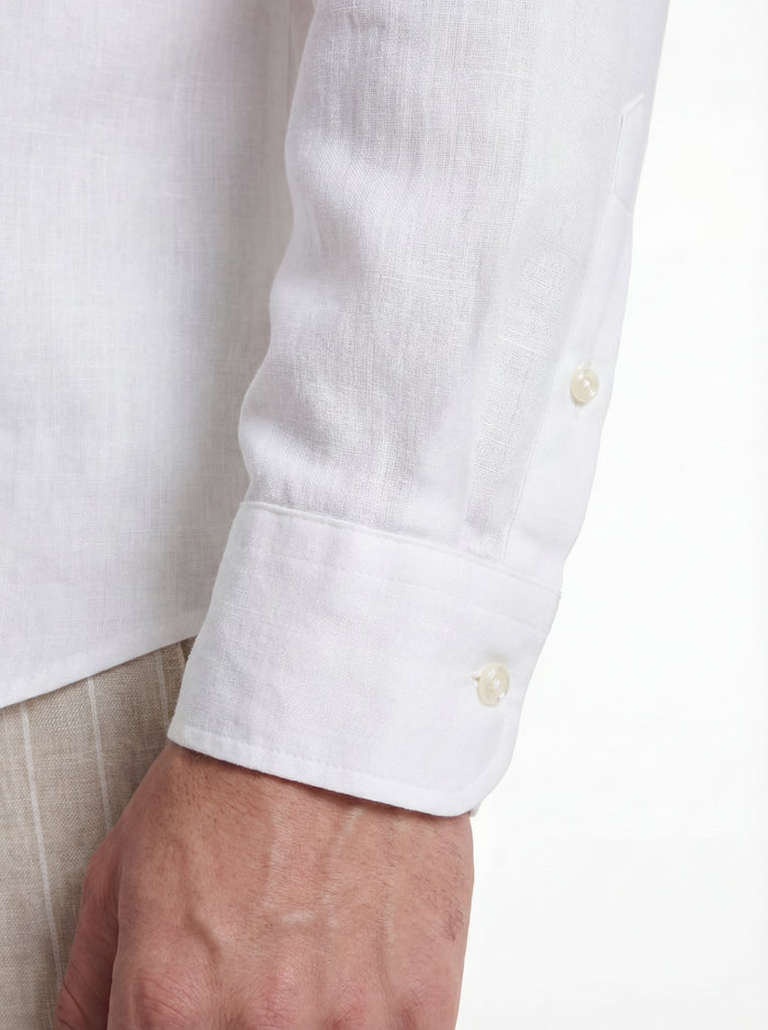 Camisa de lino blanca lavada