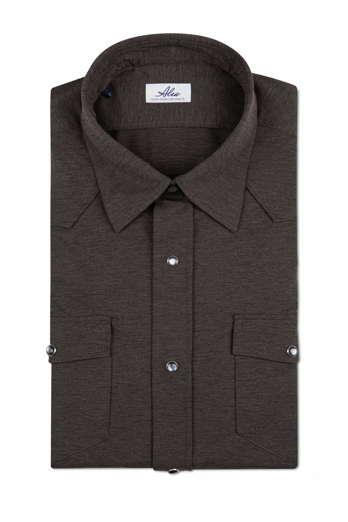 Camicia Active melange marrone no stiro