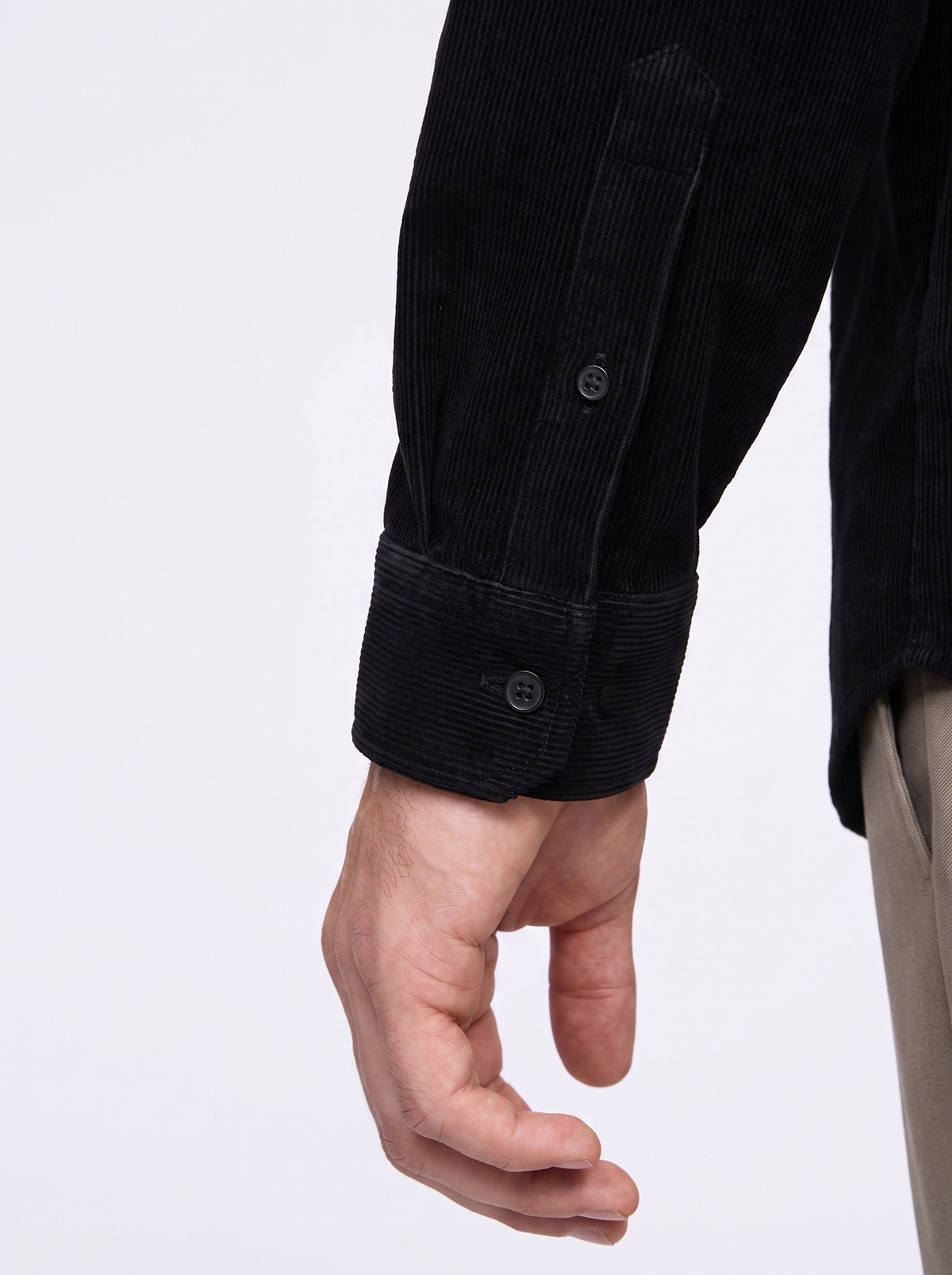 Camicia Active effetto velluto nero no stiro