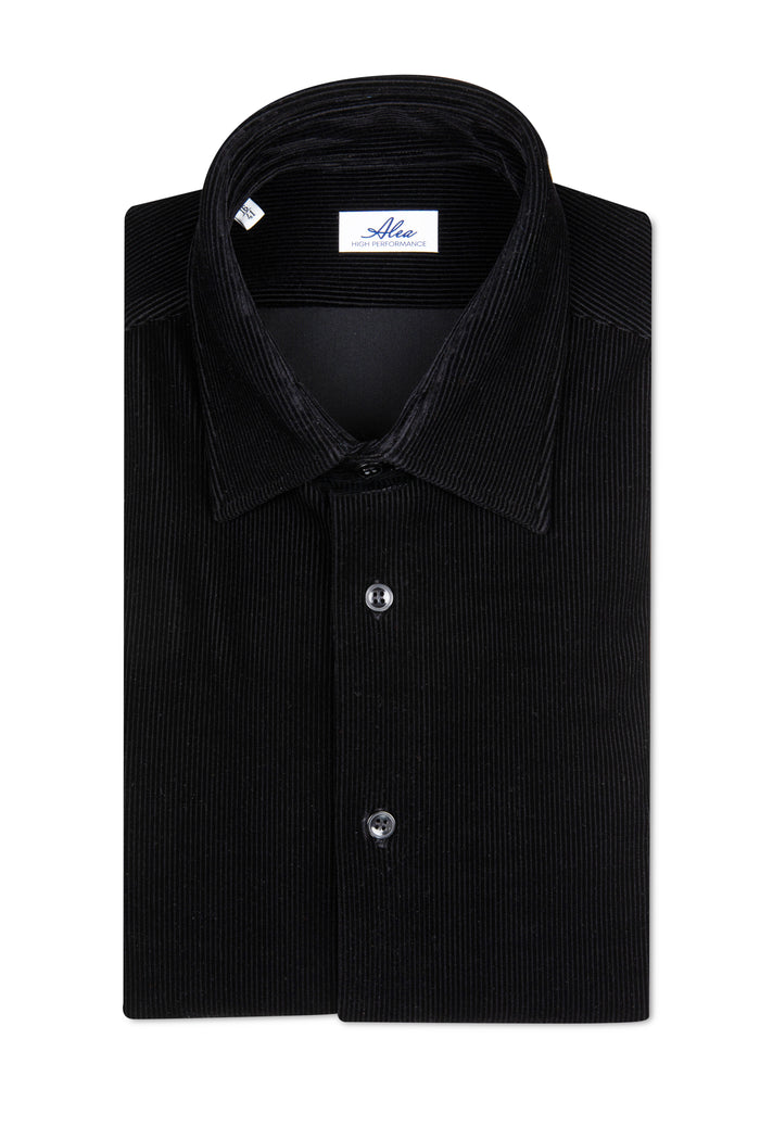camicia nera velluto uomo