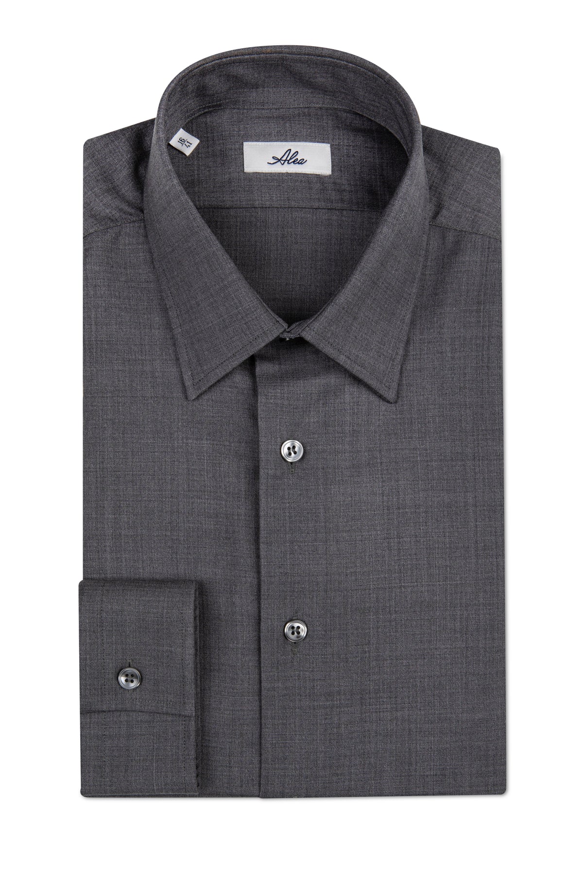 Camicia grigio melange in lana merino120'S