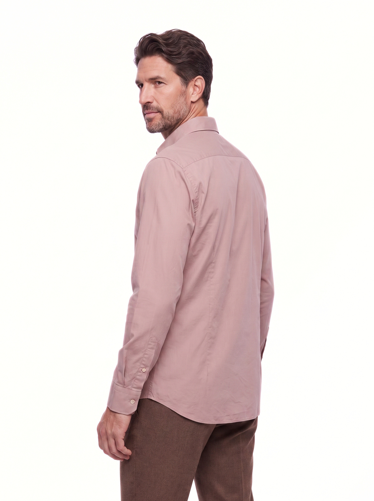 Camicia in cotone rosa cipria