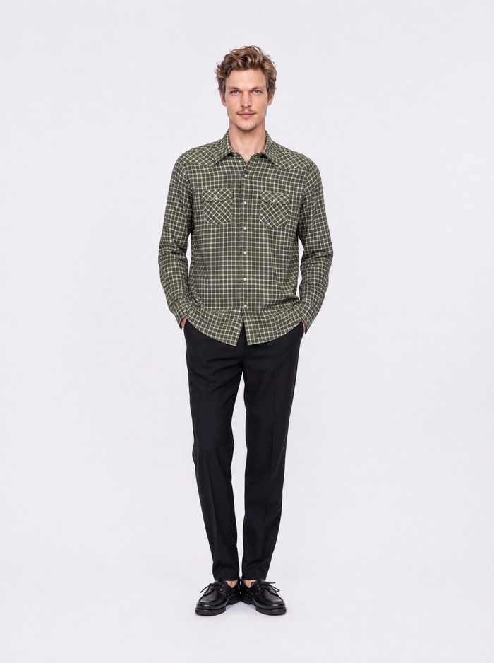 camicia flanella verde