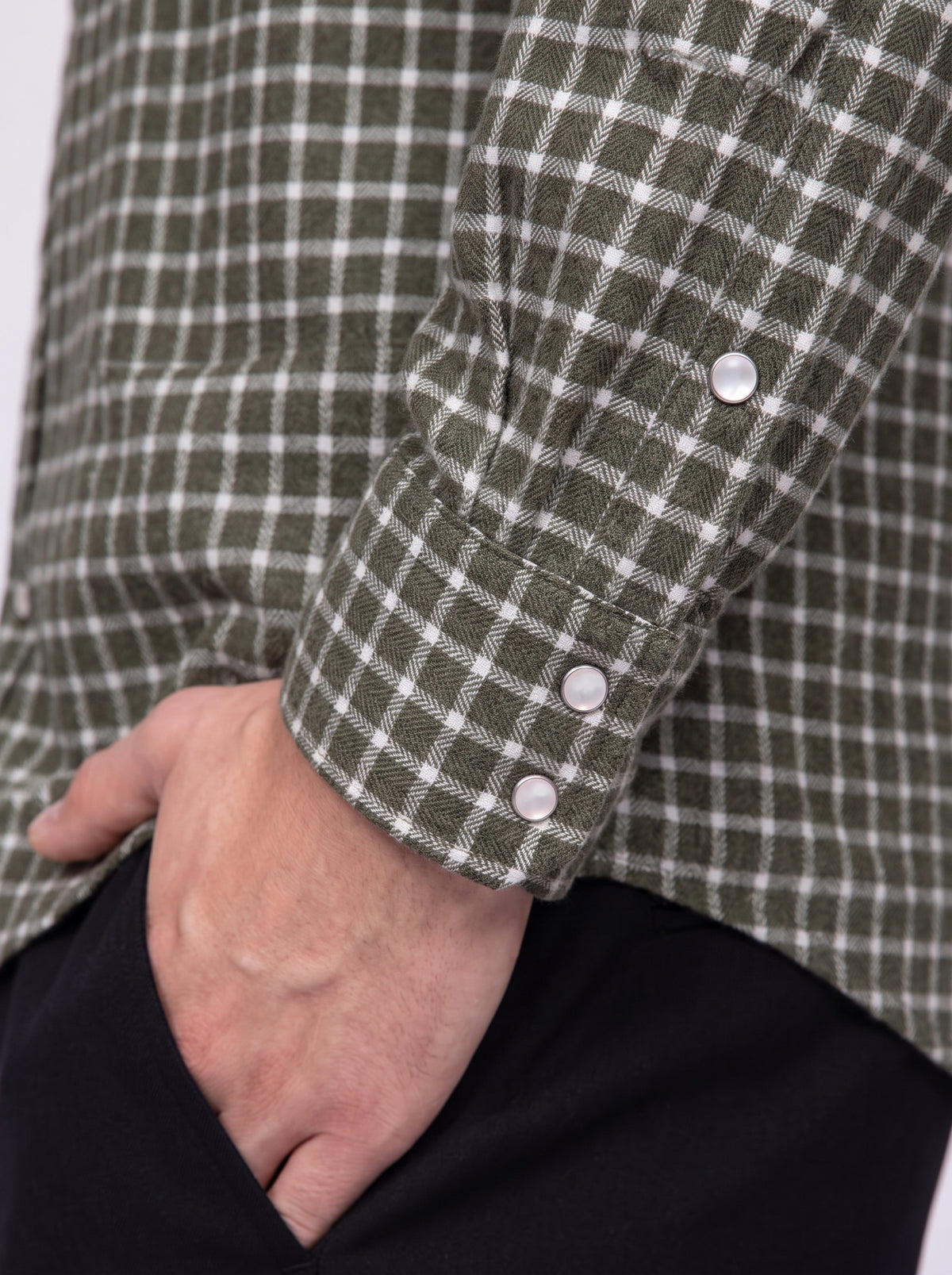 Camicia in flanella check verde