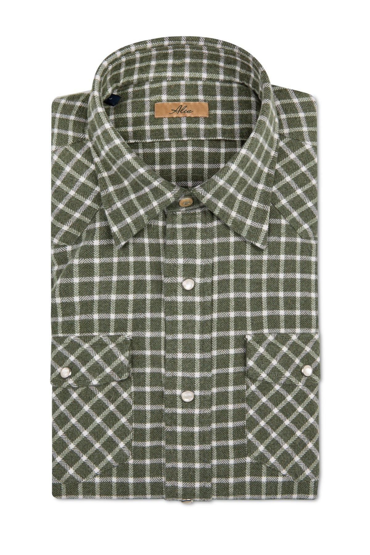 Camicia in flanella check verde