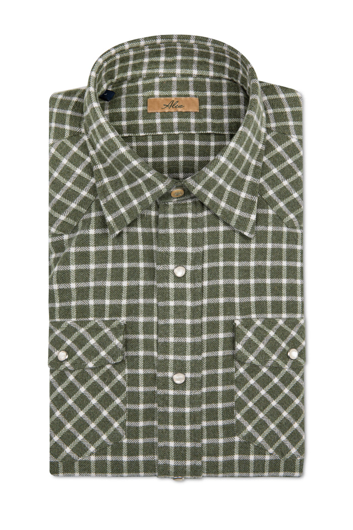 camicia flanella verde