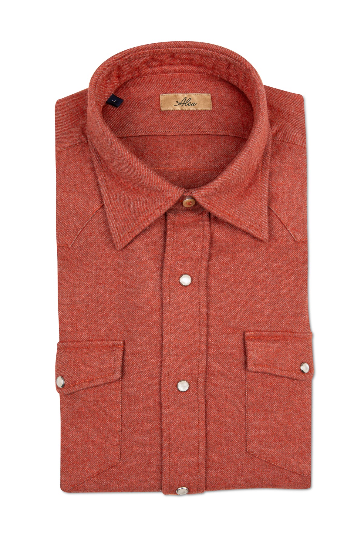 Camicia in flanella arancio effetto melange