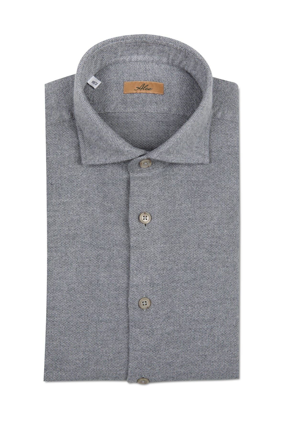Camicia in flanella effetto melange grigio