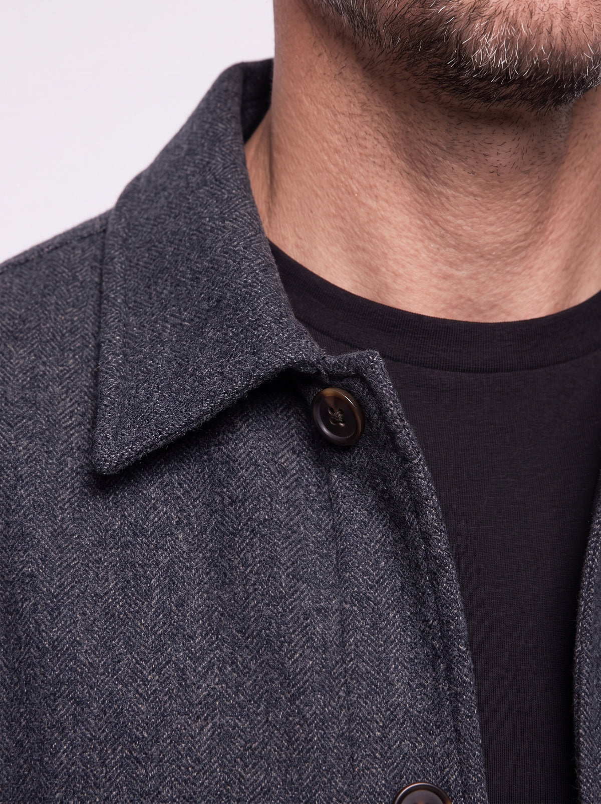 Overshirt effetto melange con tasche grigio