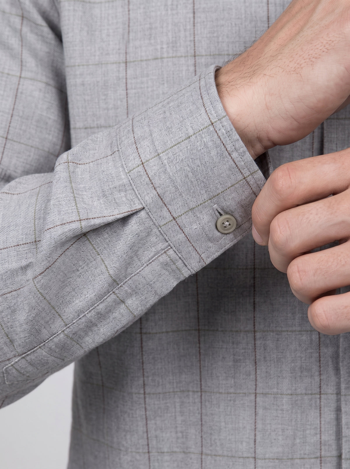 Camicia in flanella check grigio