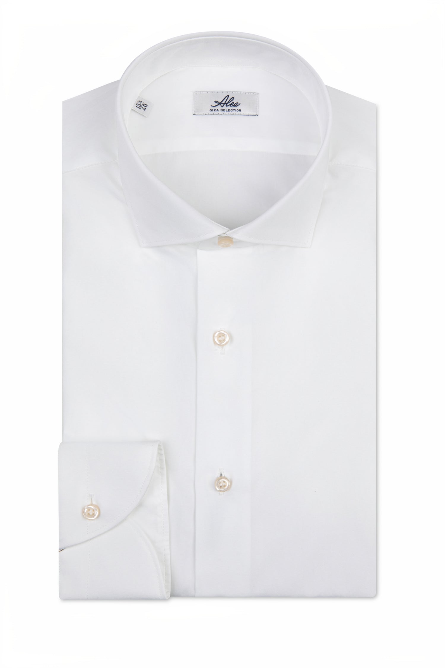 Camisa blanca de algodón Giza doble retorcido